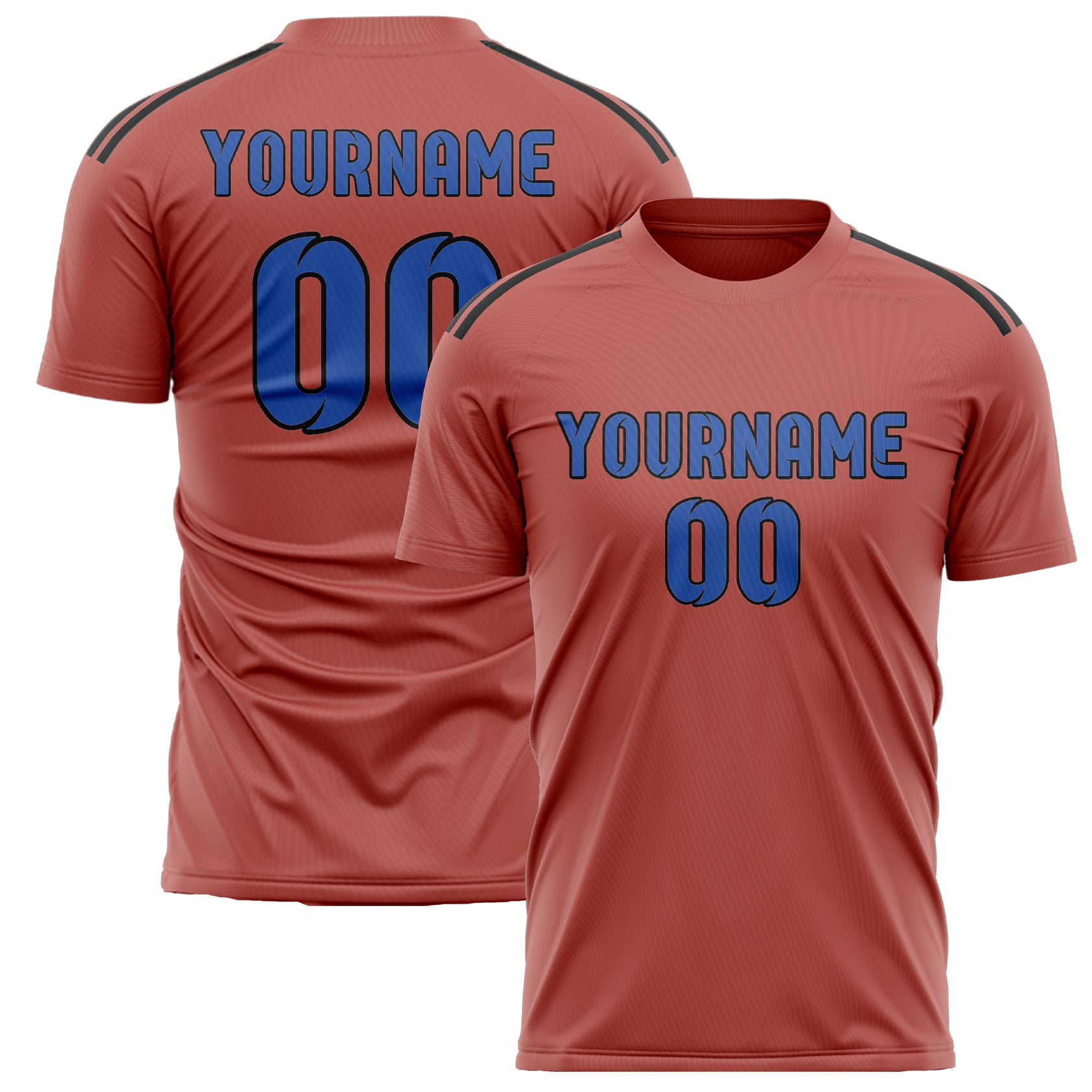 Custom Copper Rose Sky Blue Soccer Jersey
