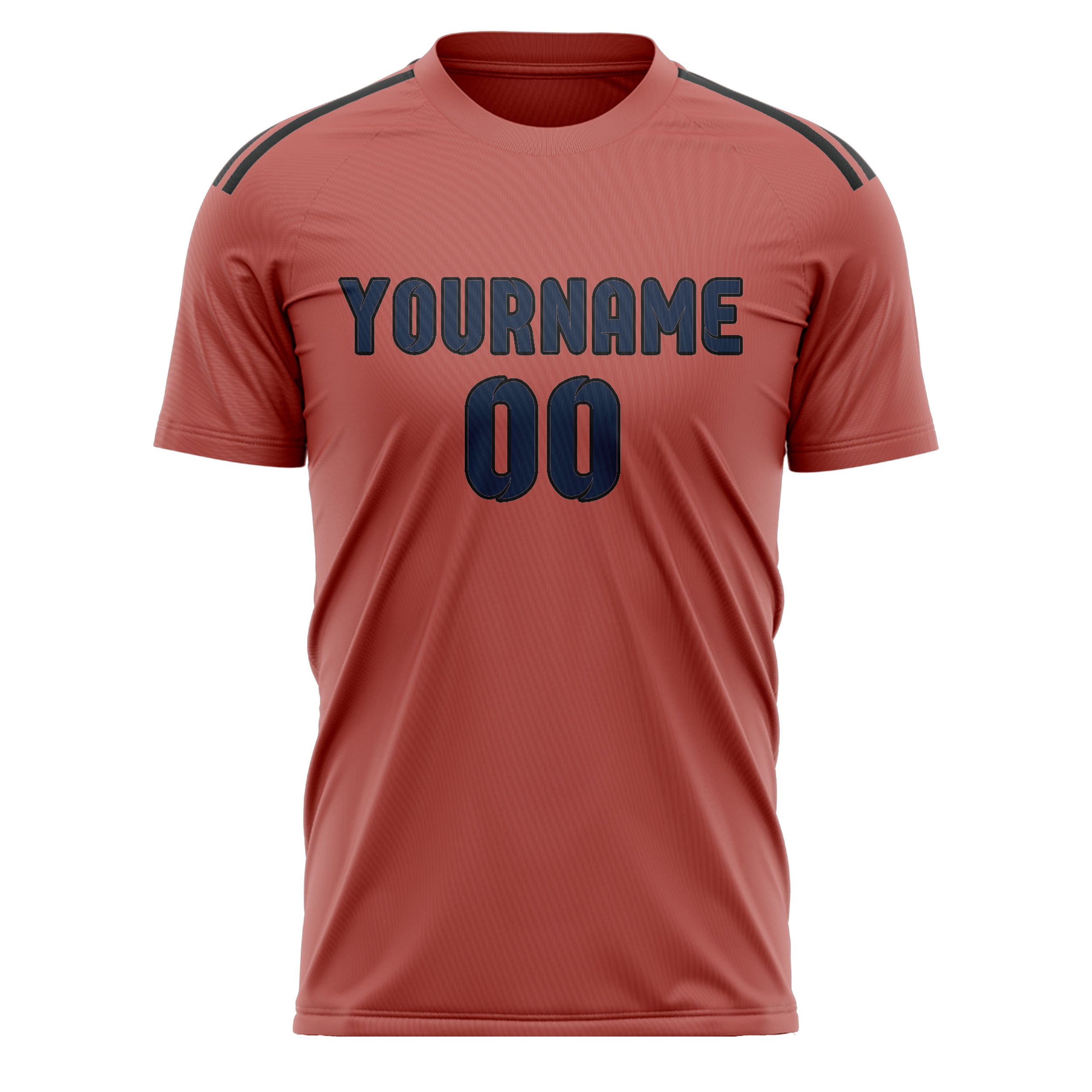 Custom Copper Rose Blue Soccer Jersey