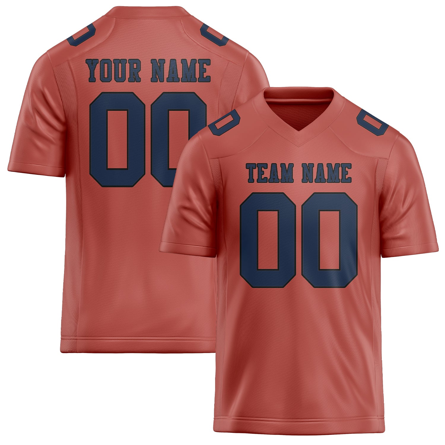 Custom Copper Rose Blue Football Jersey