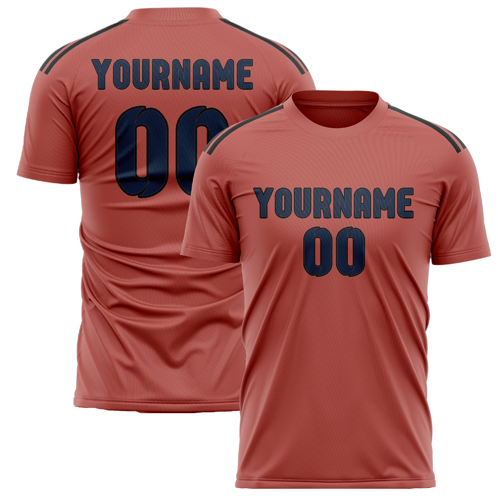 Custom Copper Rose Blue Soccer Jersey