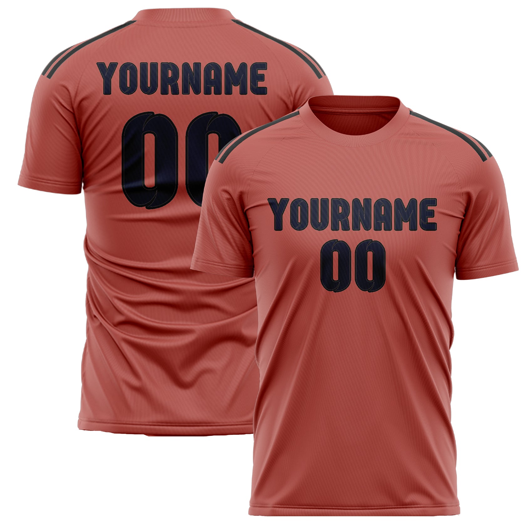 Custom Copper Rose Navy Soccer Jersey