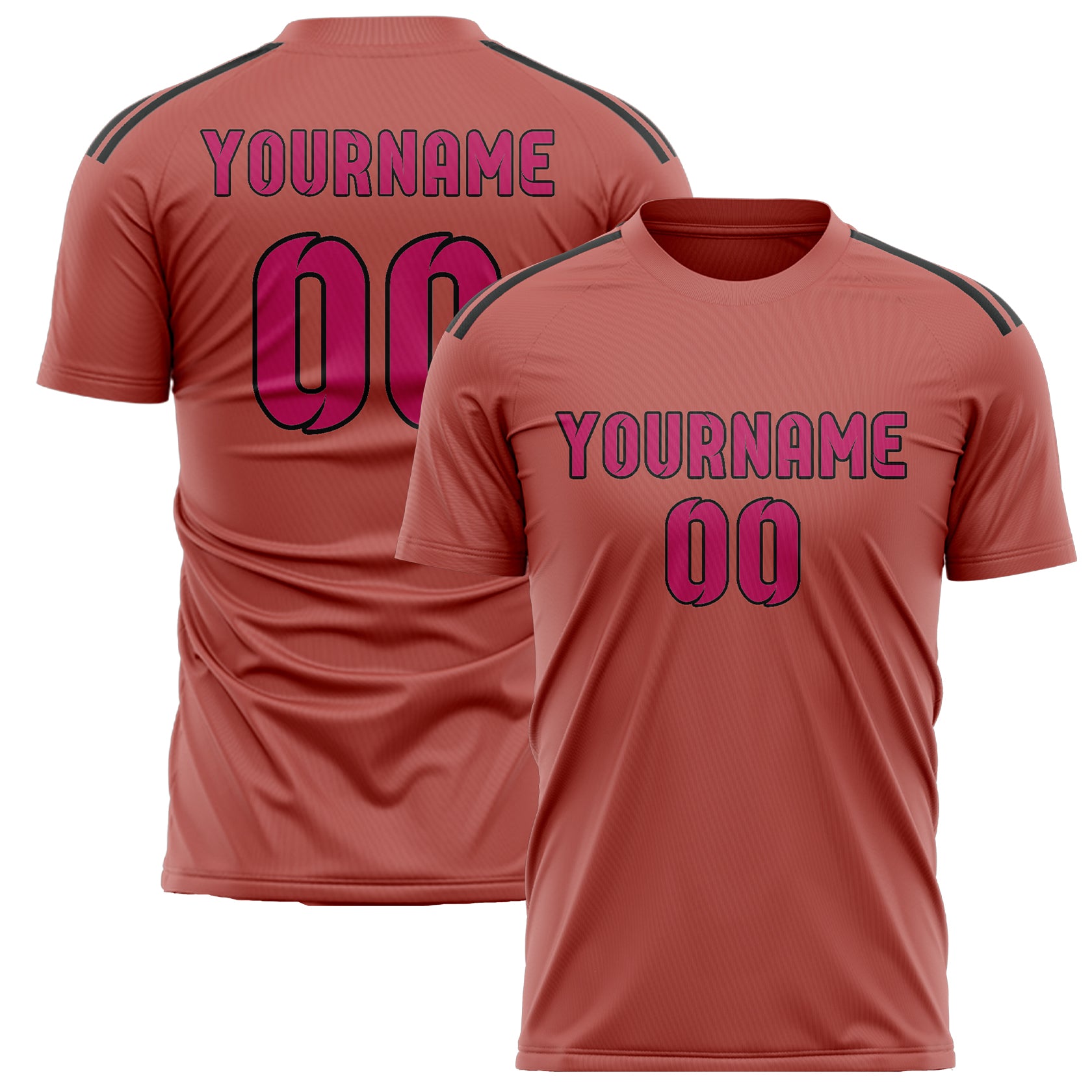 Custom Copper Rose Pink Soccer Jersey