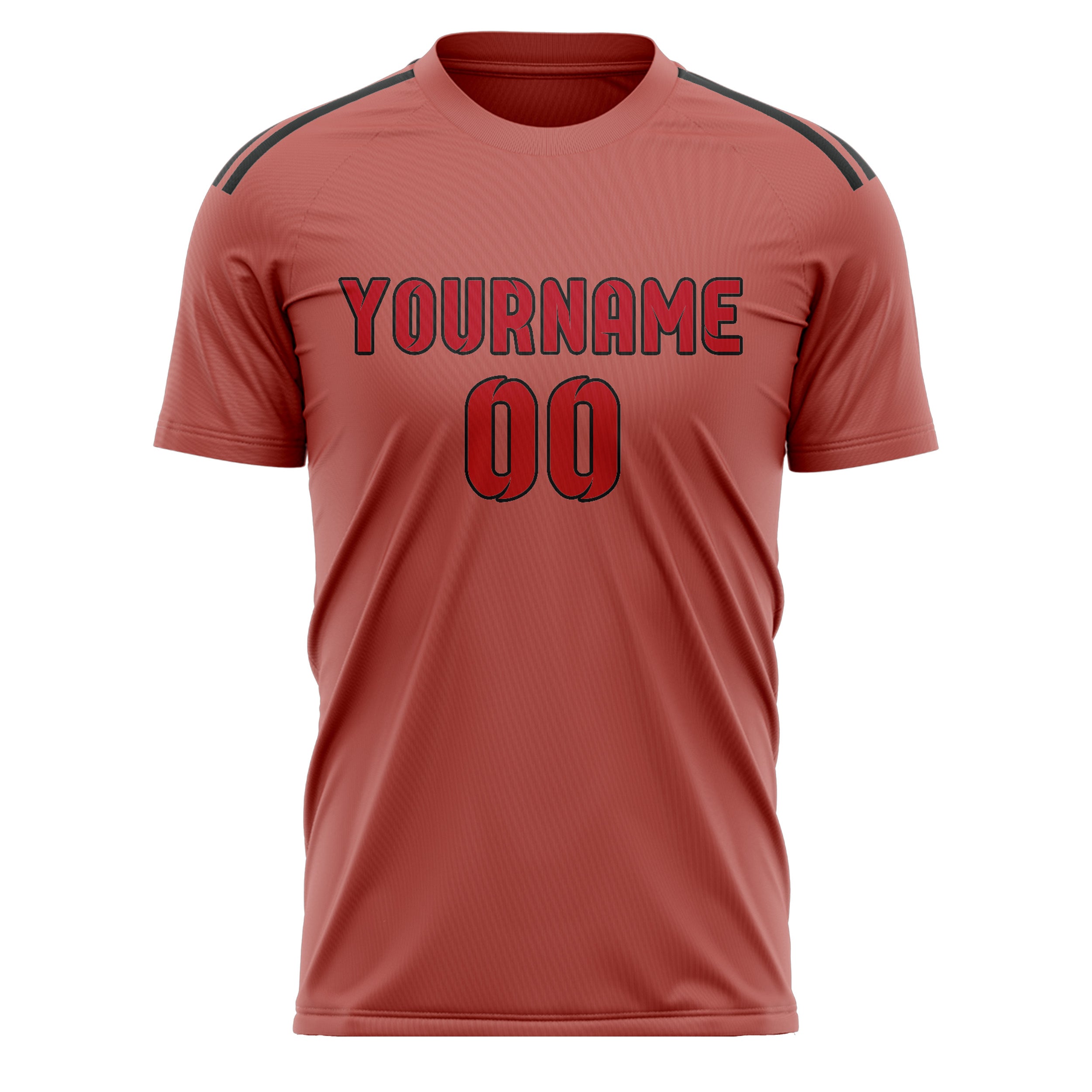 Custom Copper Rose Red Soccer Jersey