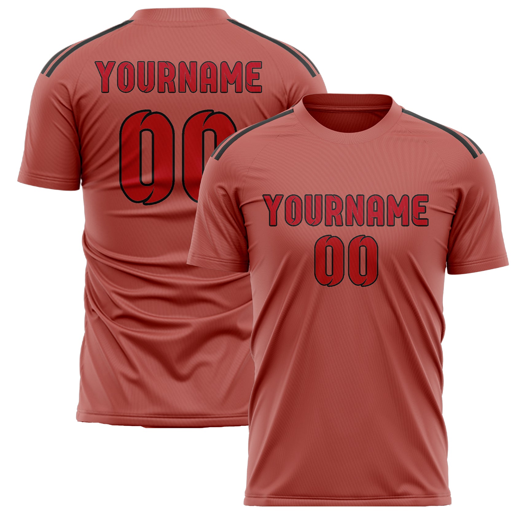 Custom Copper Rose Red Soccer Jersey