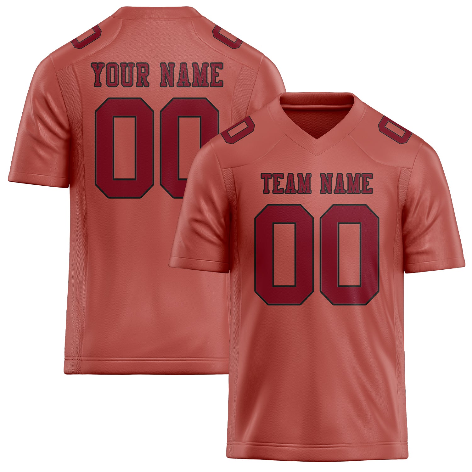 Custom Copper Rose Crimson Red Football Jersey