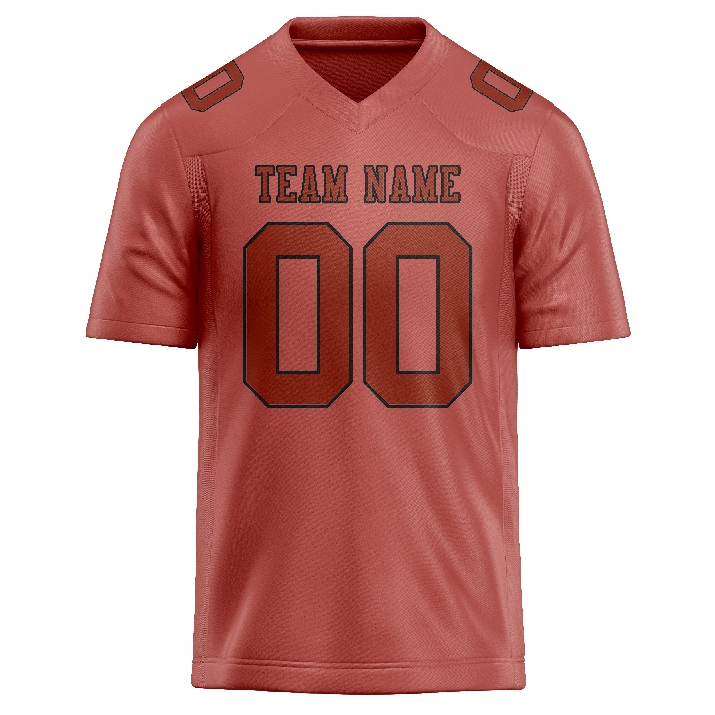 Custom Copper Rose Coral Red Football Jersey