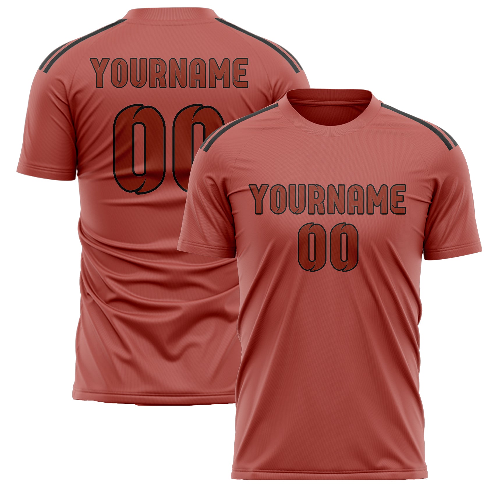 Custom Copper Rose Coral Red Soccer Jersey