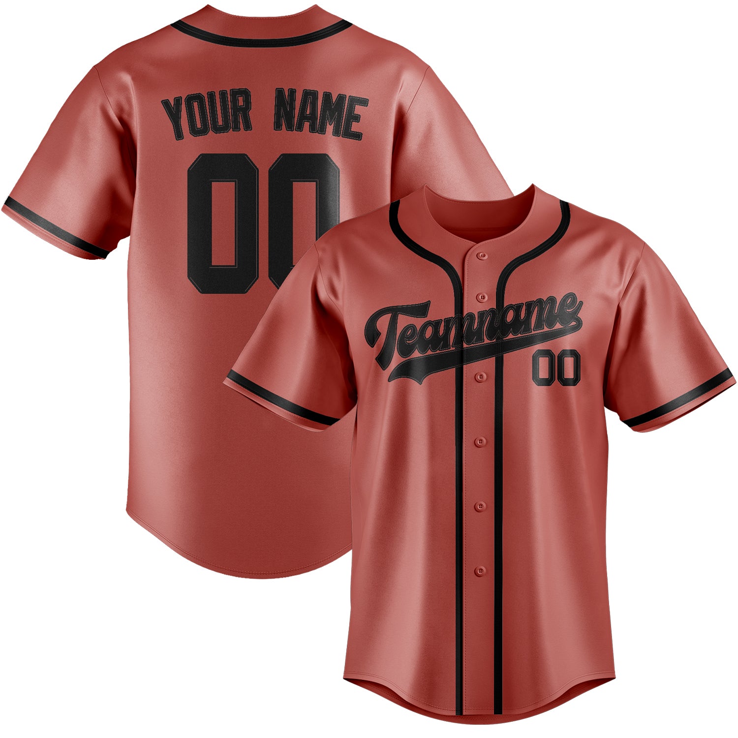 Custom Copper Rose Black Baseball Jersey