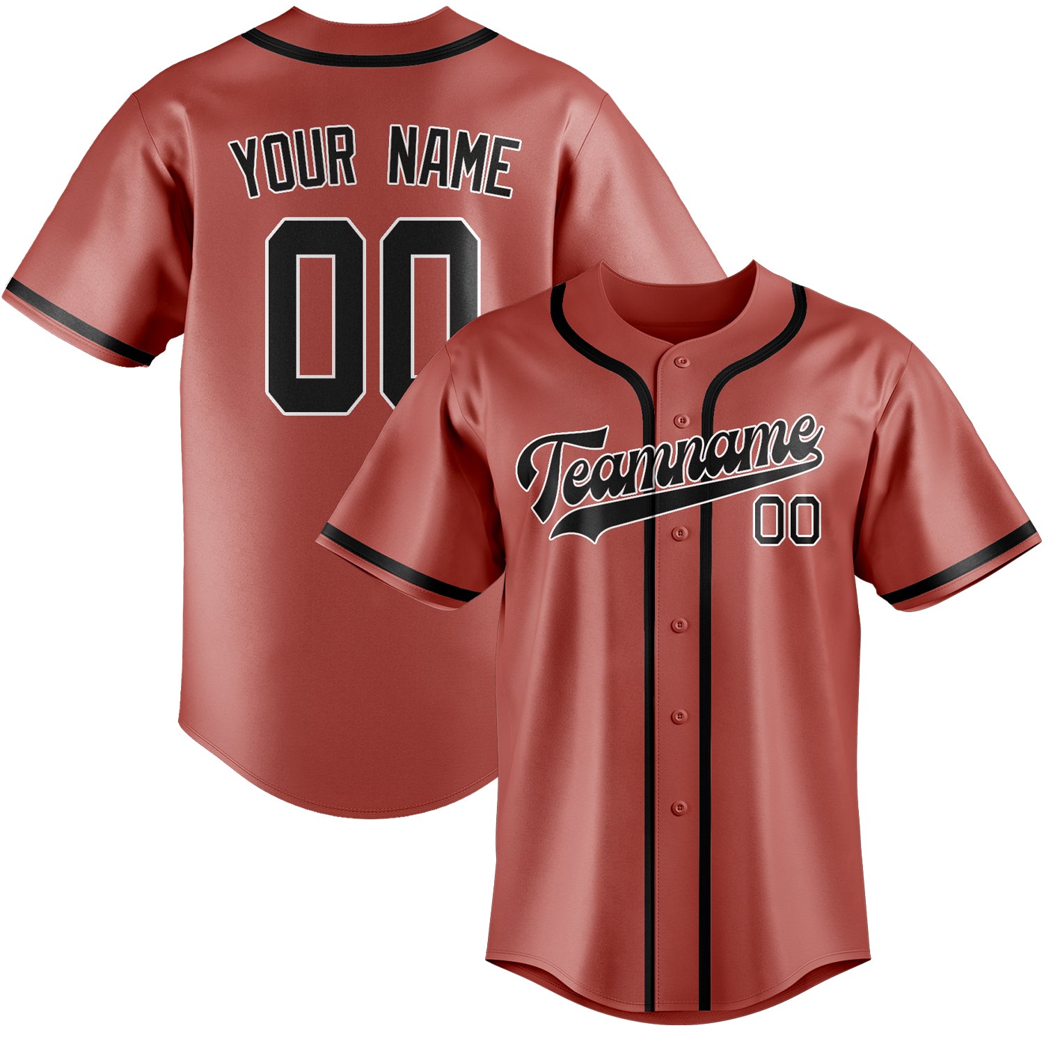 Custom Copper Rose Black Baseball Jersey