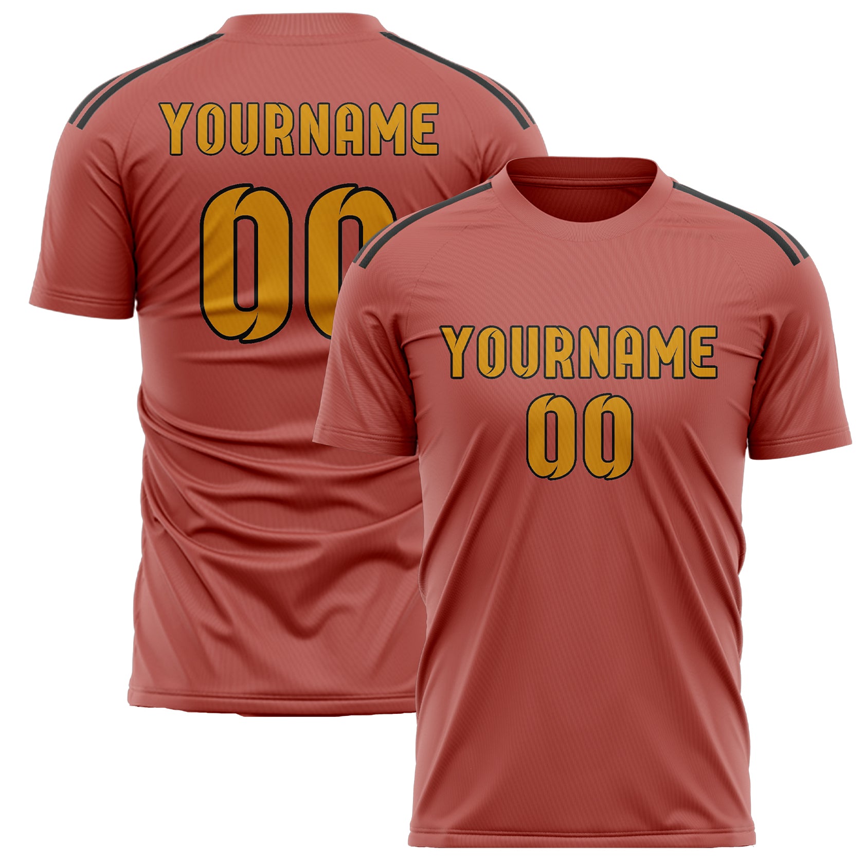Custom Copper Rose Yellow Soccer Jersey