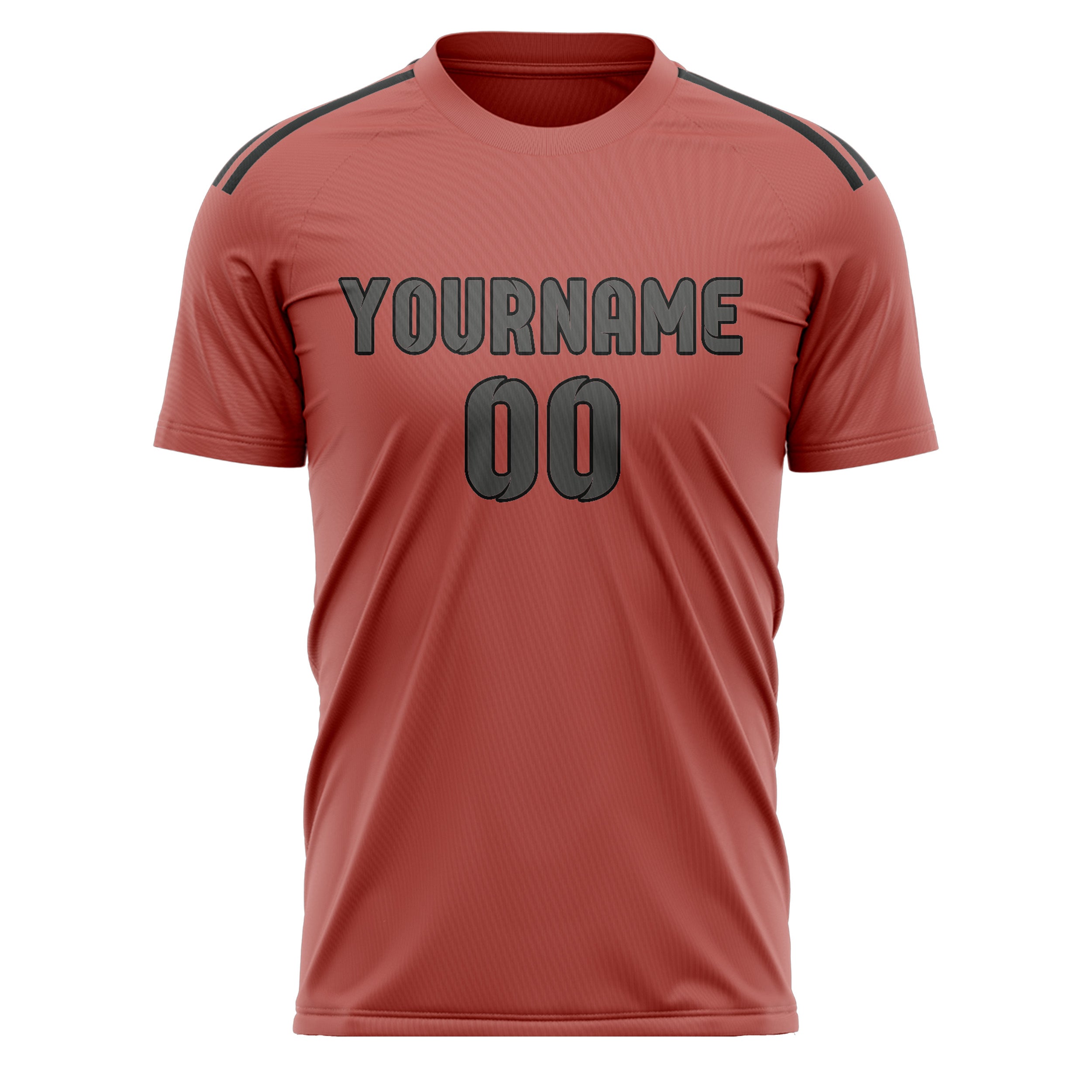 Custom Copper Rose Dark Grey Soccer Jersey