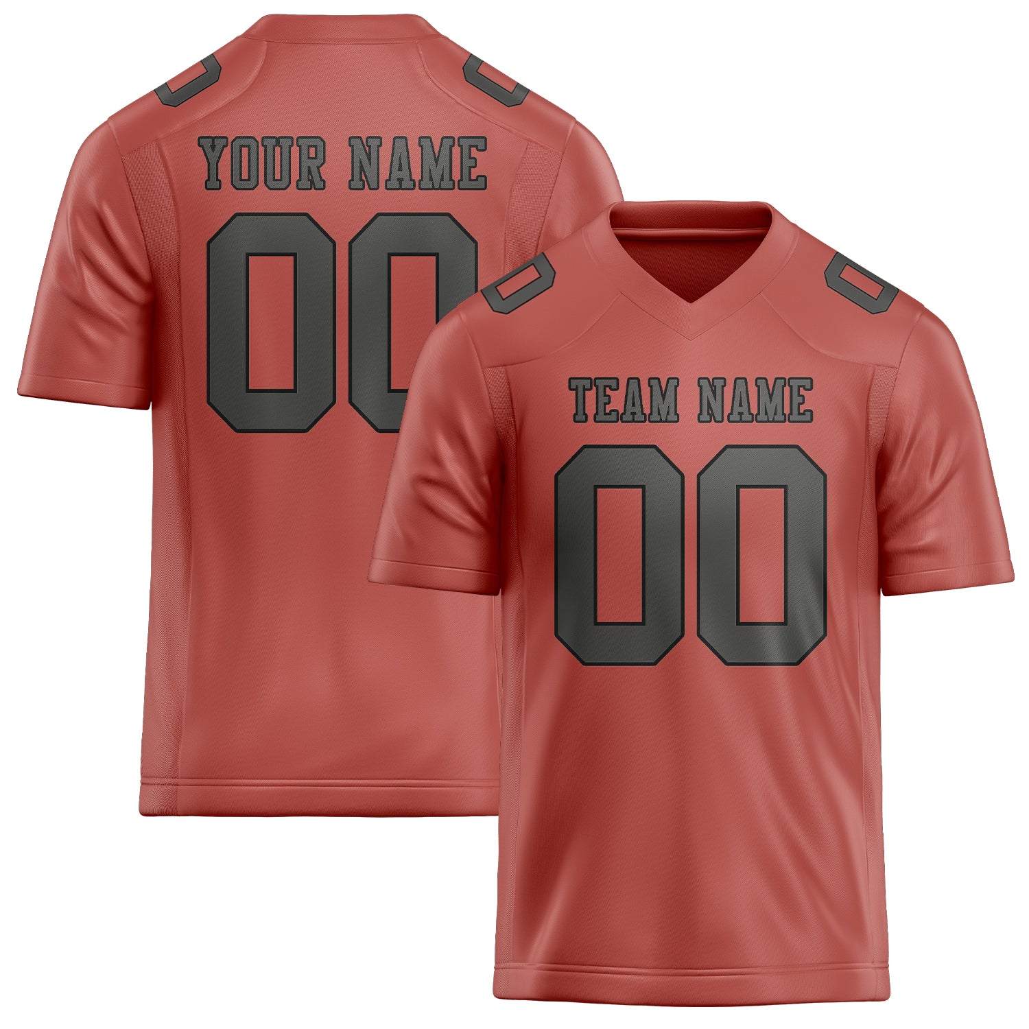 Custom Copper Rose Dark Grey Football Jersey