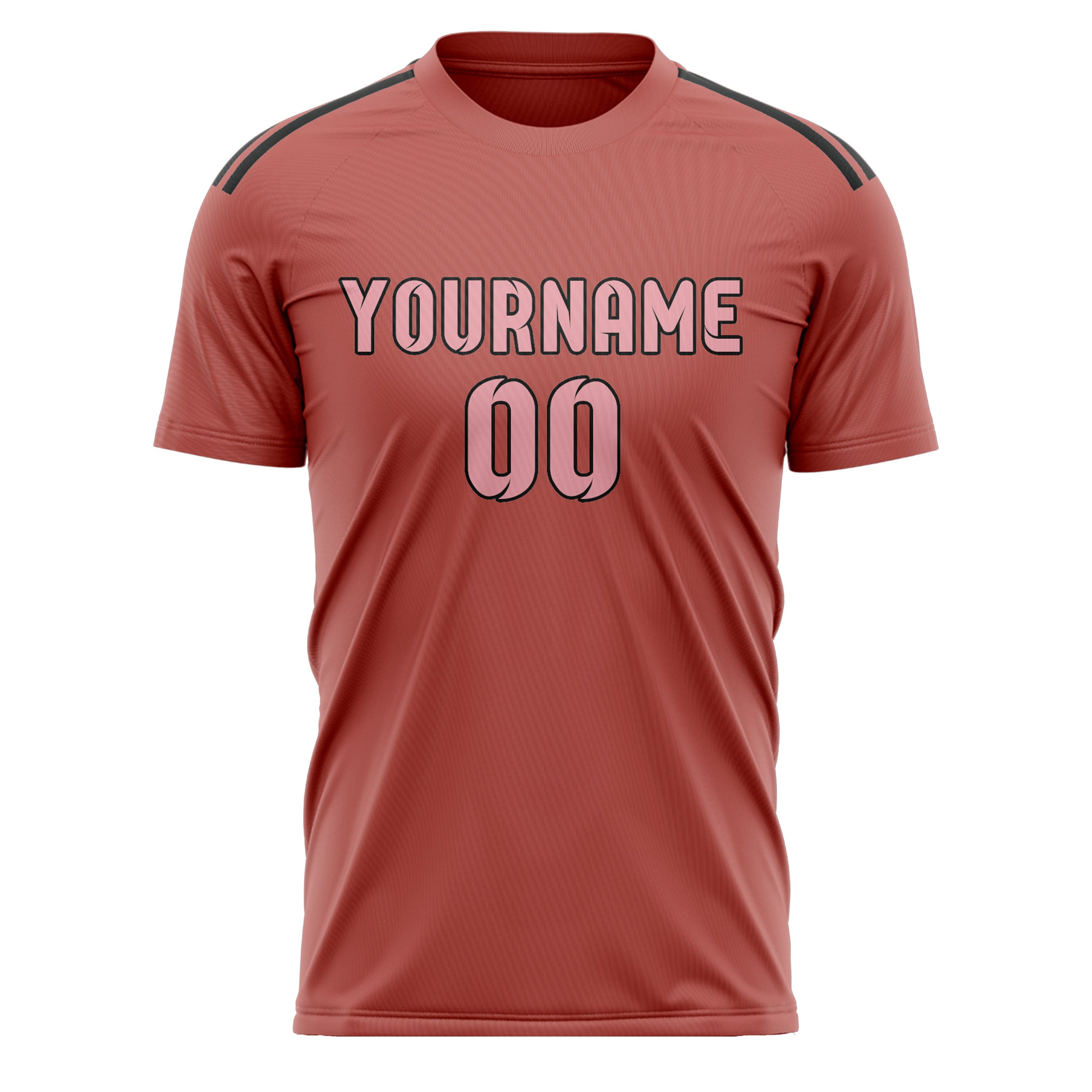 Custom Copper Rose Light Pink Soccer Jersey