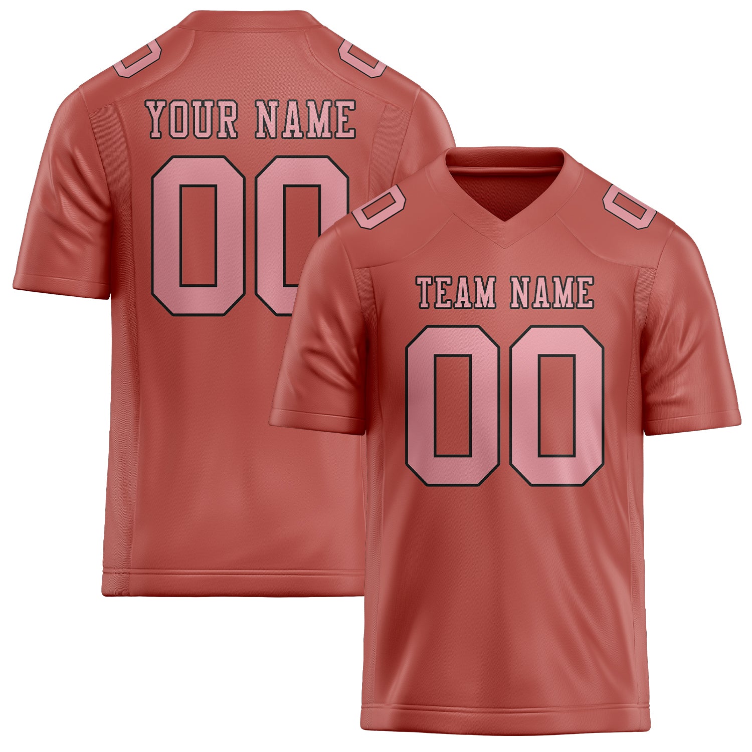 Custom Copper Rose Light Pink Football Jersey