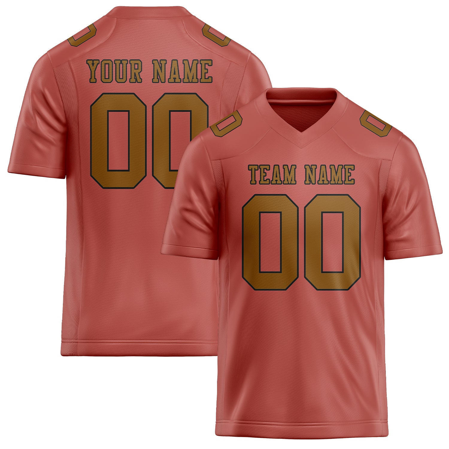 Custom Copper Rose Khaki Football Jersey