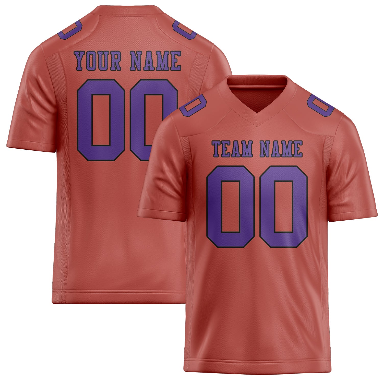 Custom Copper Rose Light Purple Football Jersey