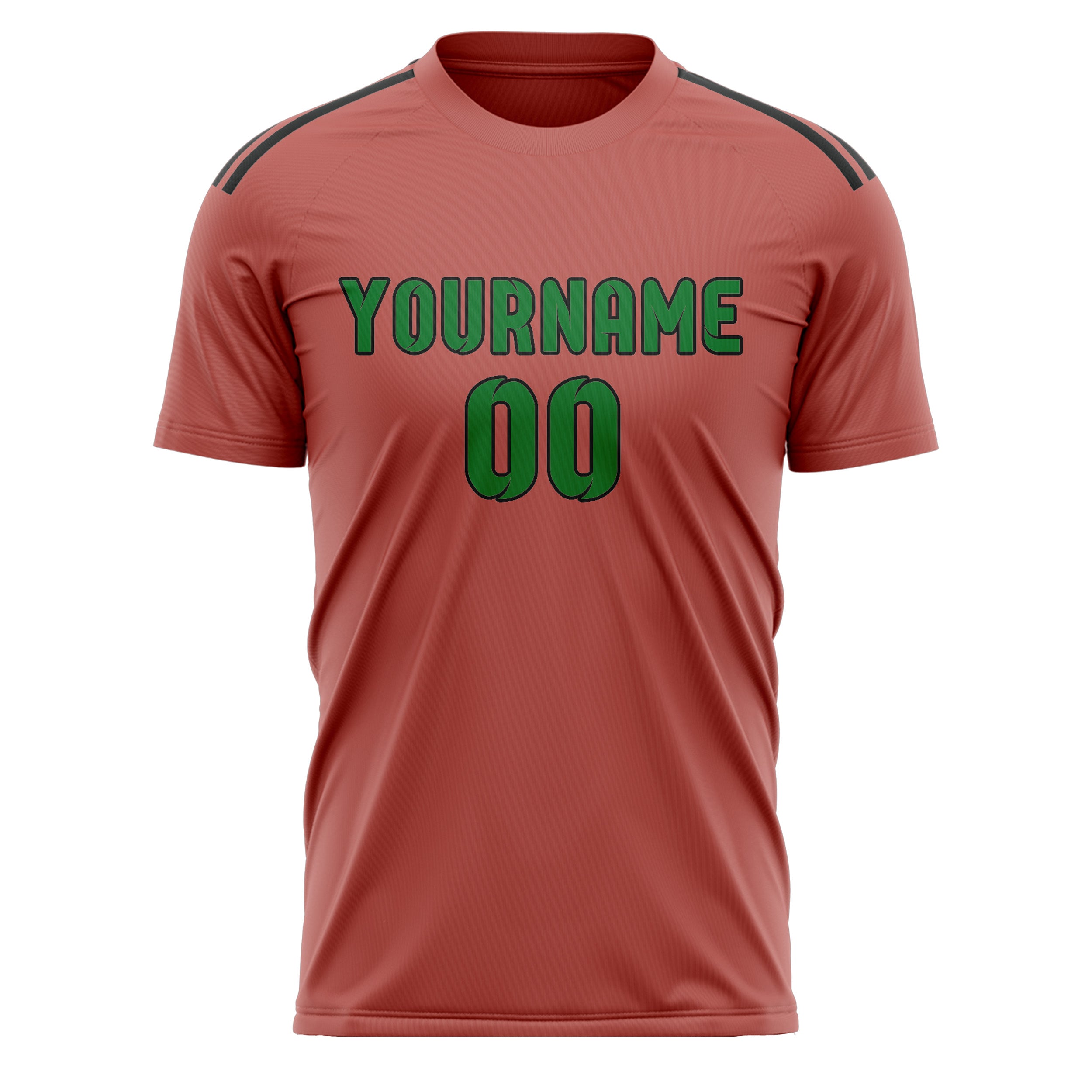 Custom Copper Rose Emerald Green Soccer Jersey