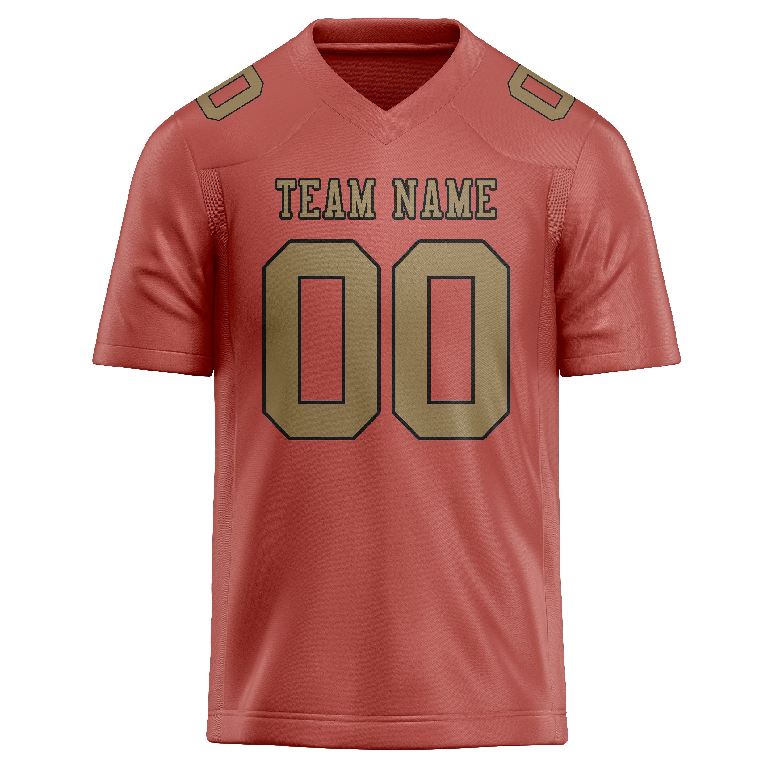 Custom Copper Rose Light Khaki Football Jersey