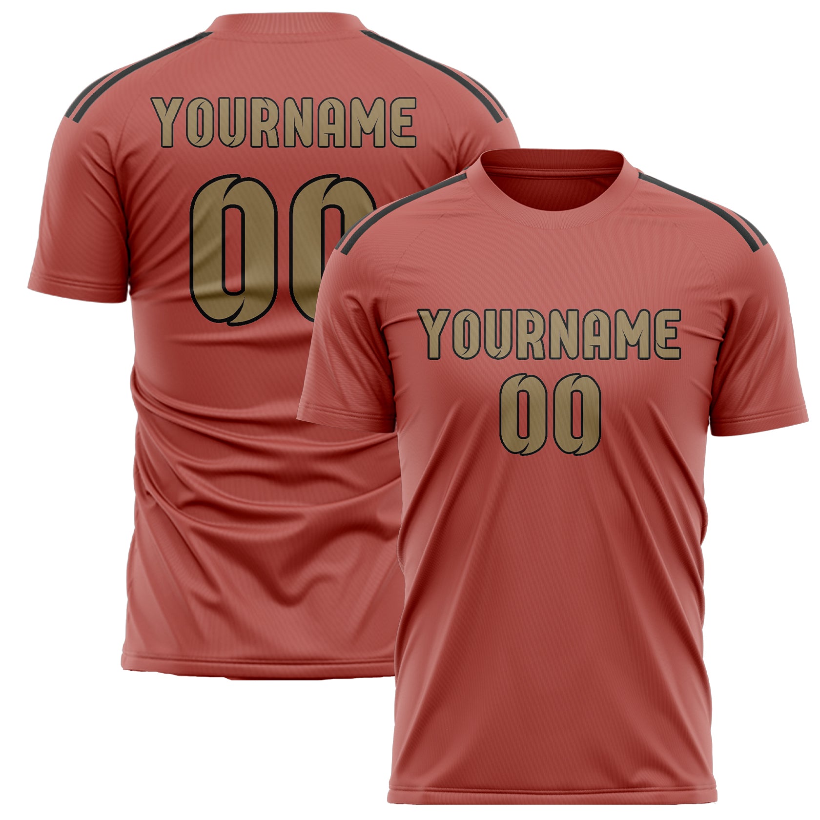 Custom Copper Rose Light Khaki Soccer Jersey