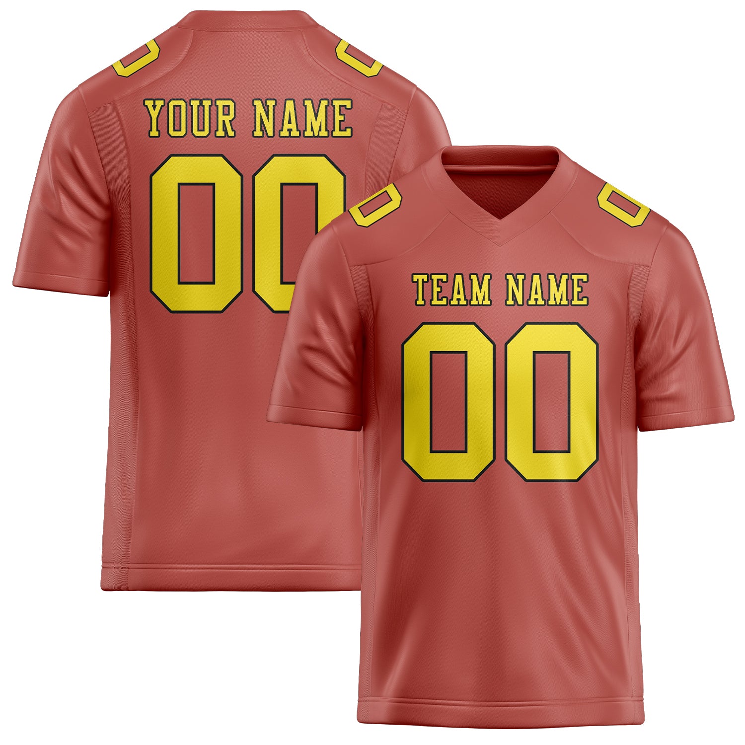 Custom Copper Rose Light Yellow Football Jersey