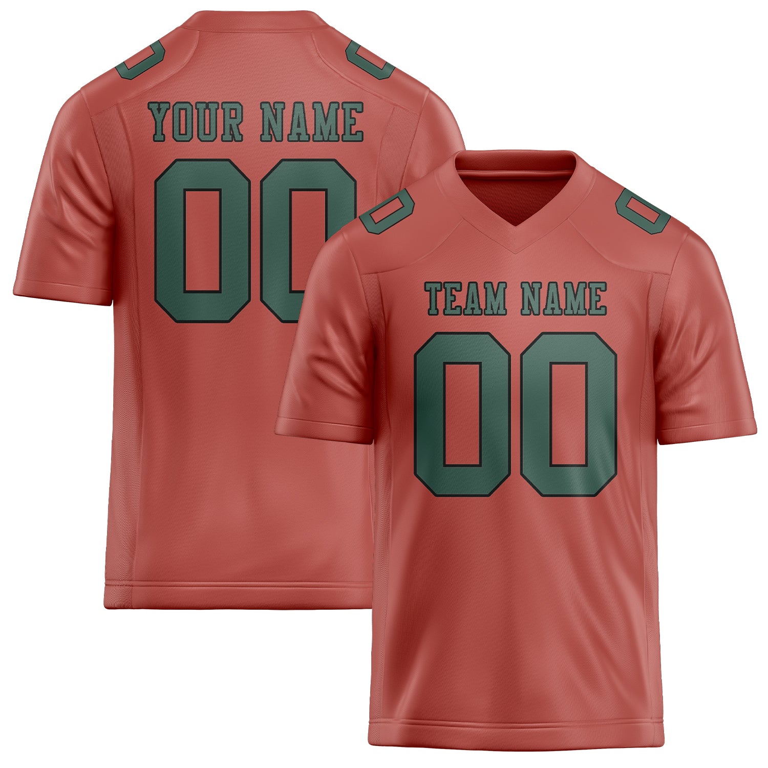 Custom Copper Rose Blue Green Football Jersey