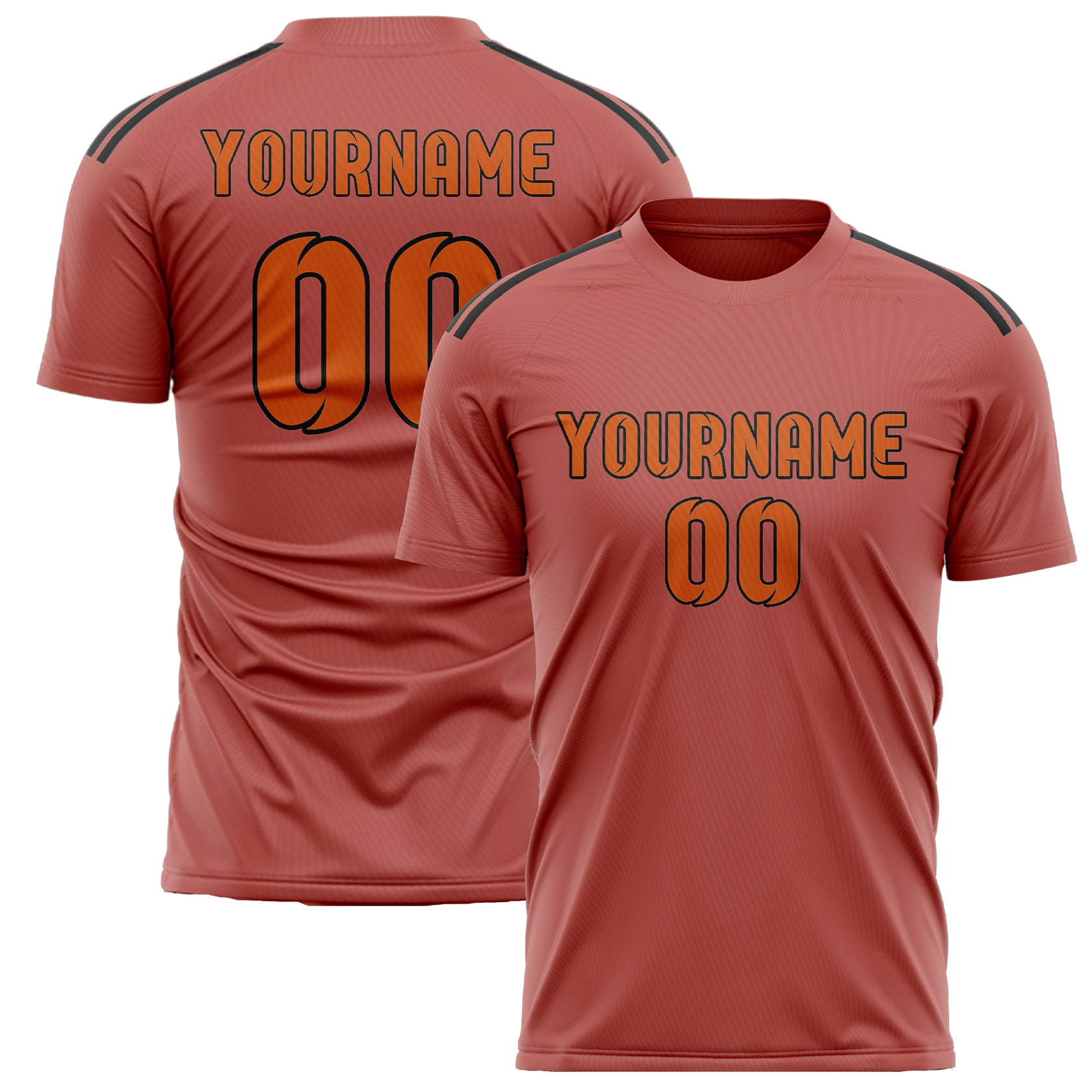 Custom Copper Rose Orange Soccer Jersey