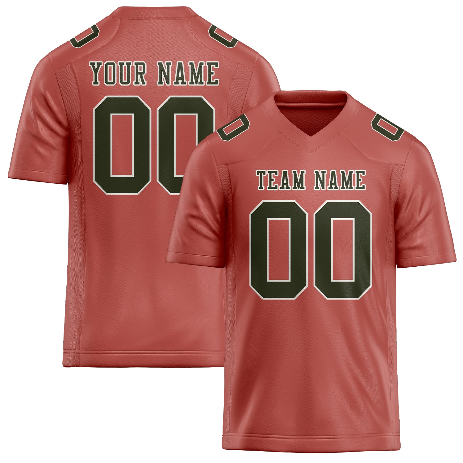 Custom Copper Rose Olive Football Jersey