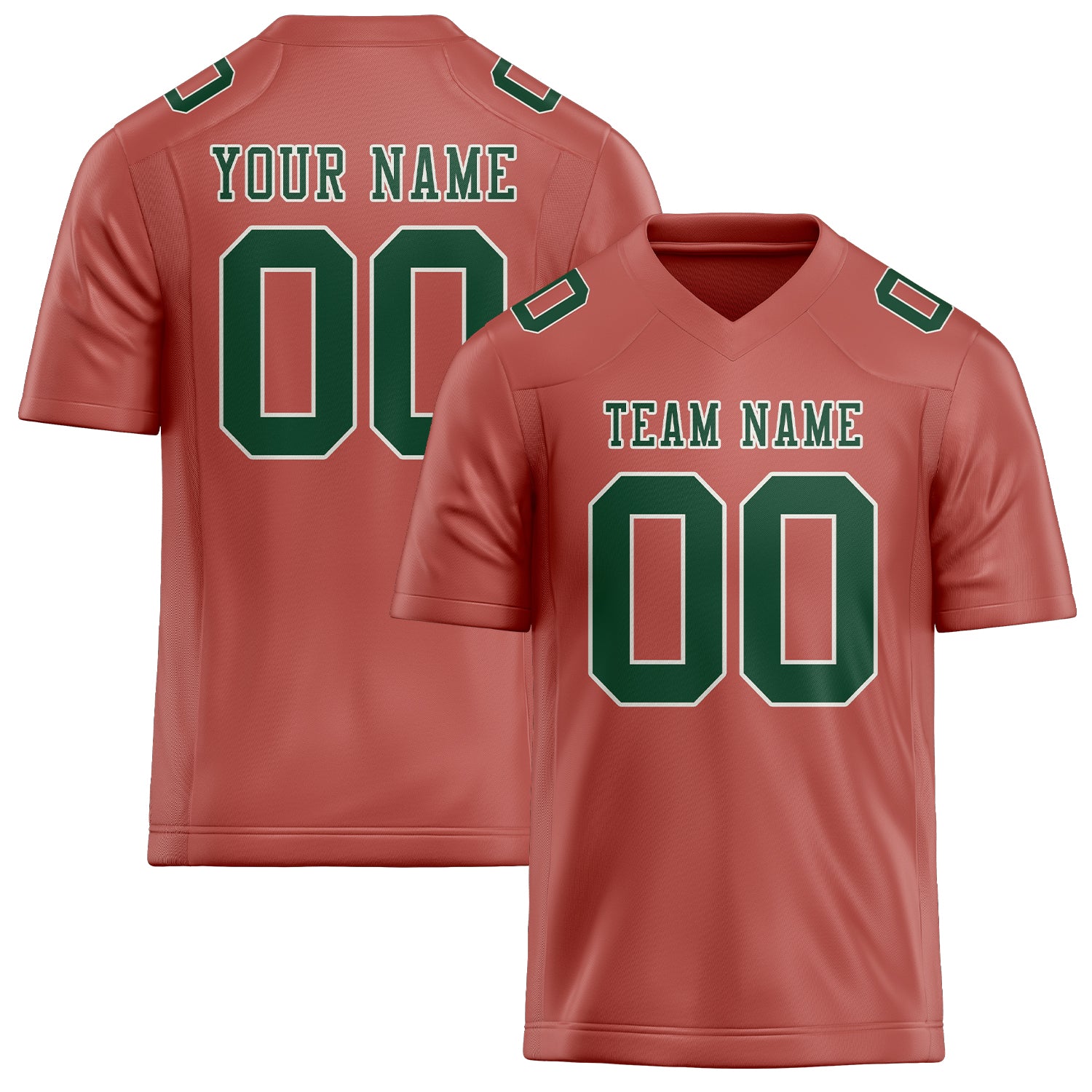 Custom Copper Rose Green Football Jersey