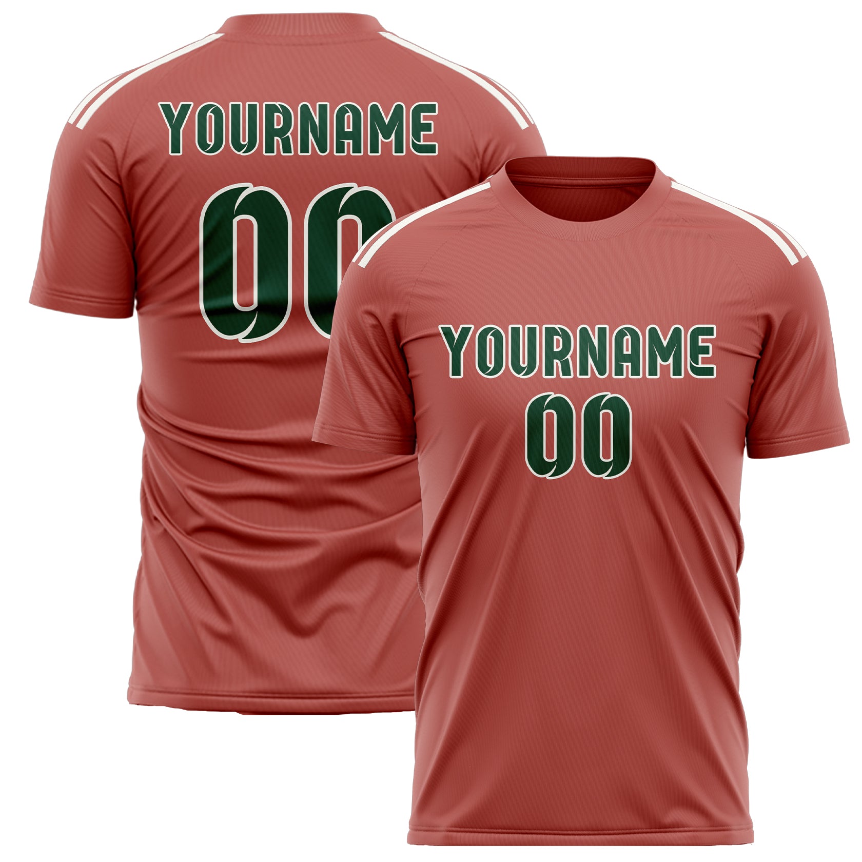 Custom Copper Rose Green Soccer Jersey