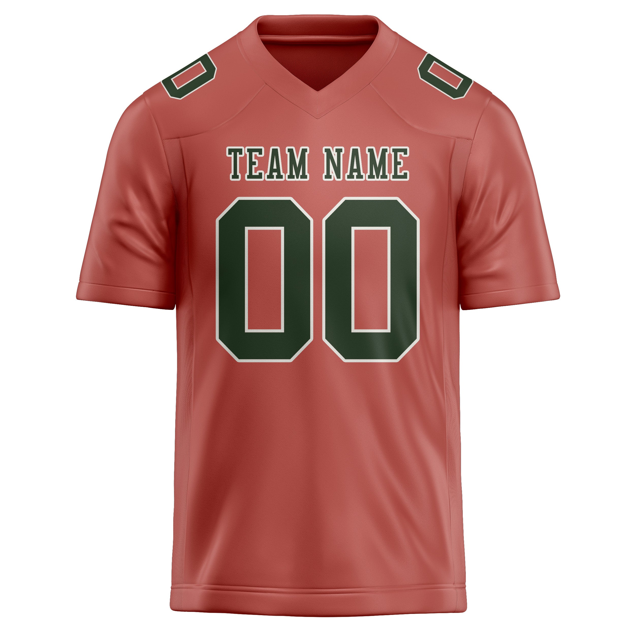 Custom Copper Rose Dark Green Football Jersey