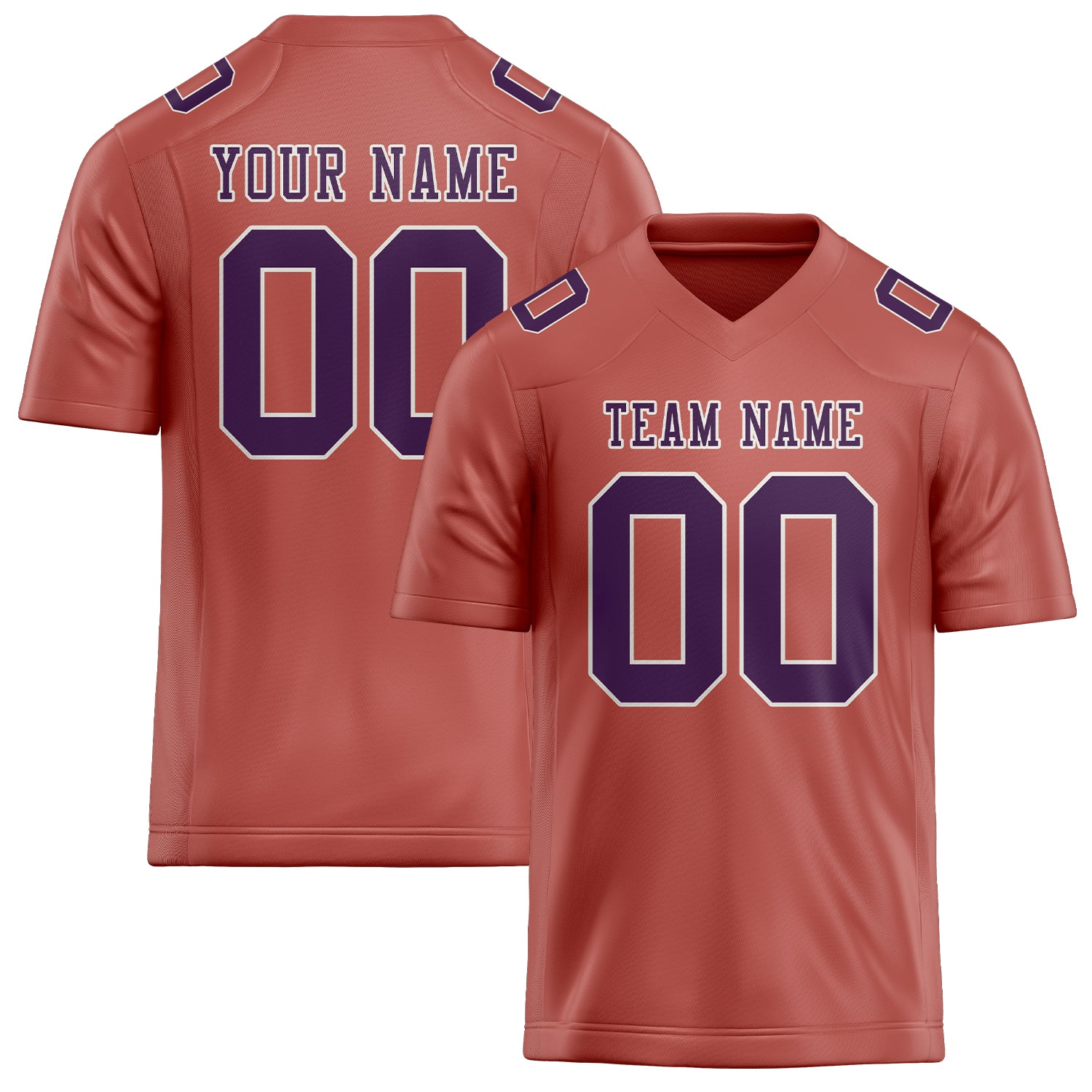 Custom Copper Rose Purple Football Jersey