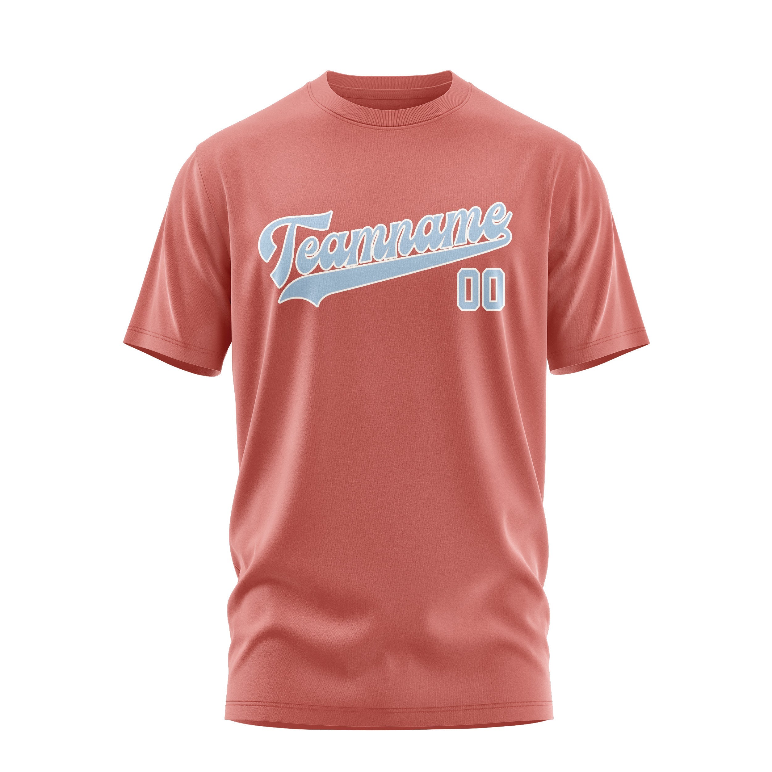 Custom Copper Rose Light Blue T-Shirt