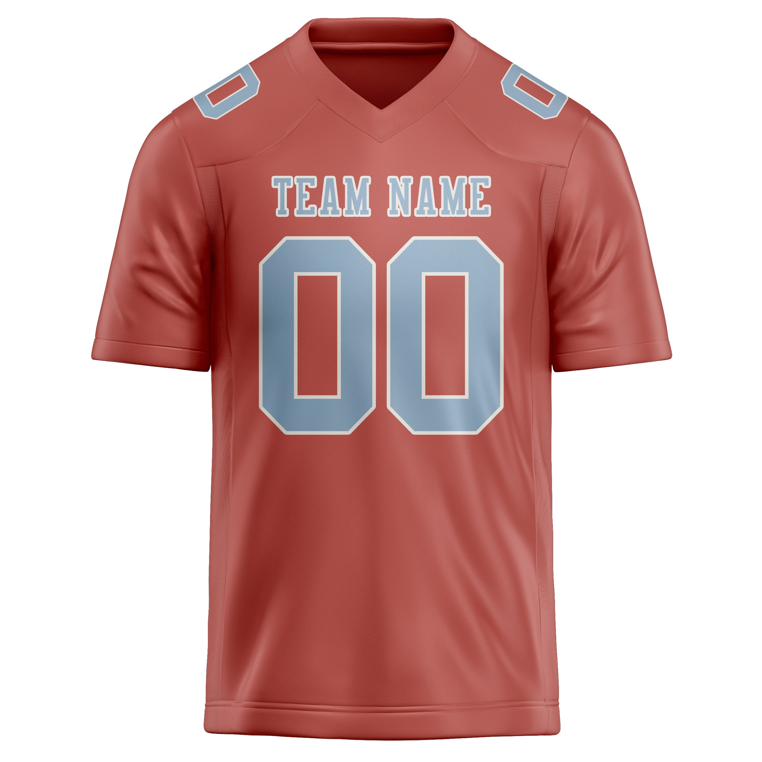 Custom Copper Rose Light Blue Football Jersey