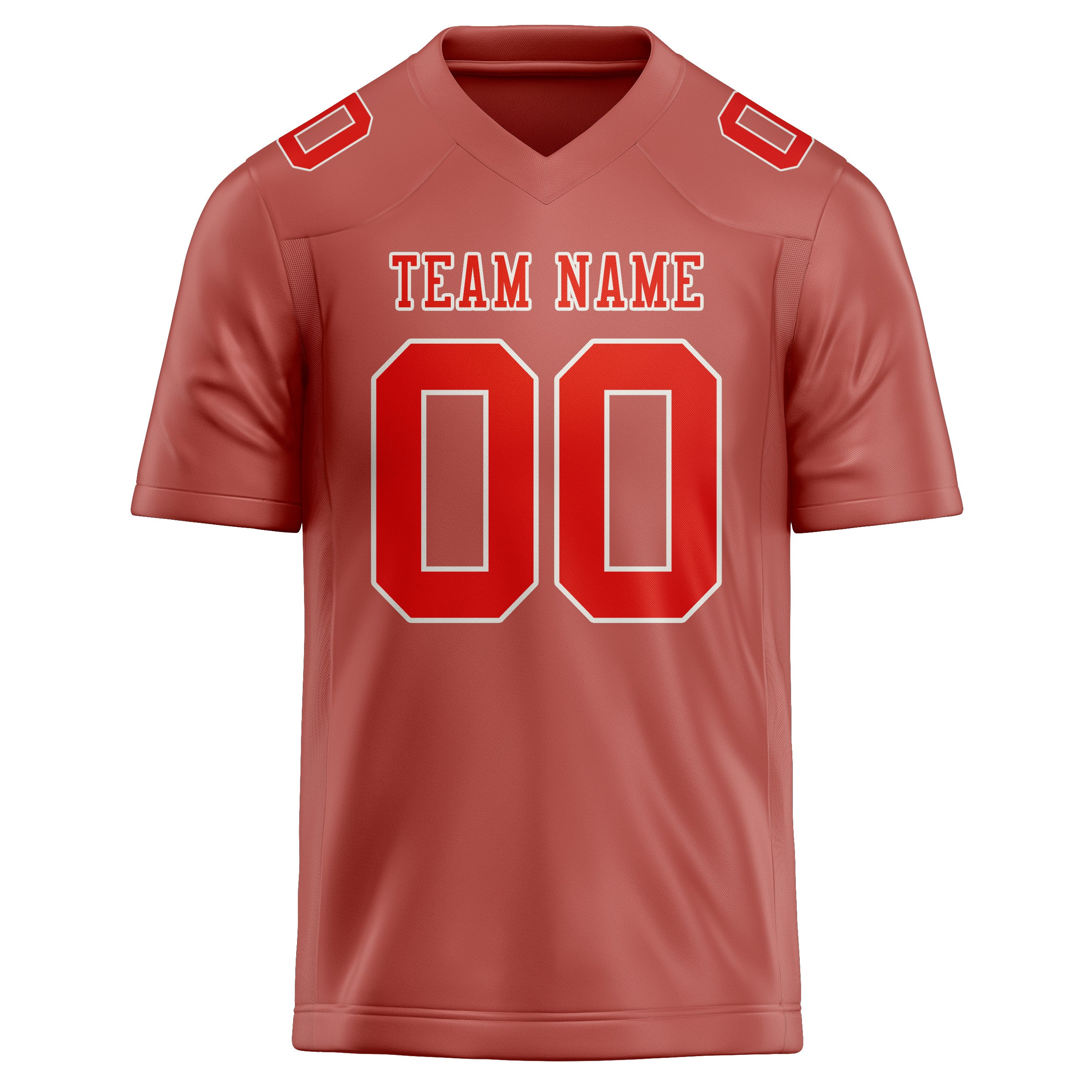 Custom Copper Rose Orange Red Football Jersey
