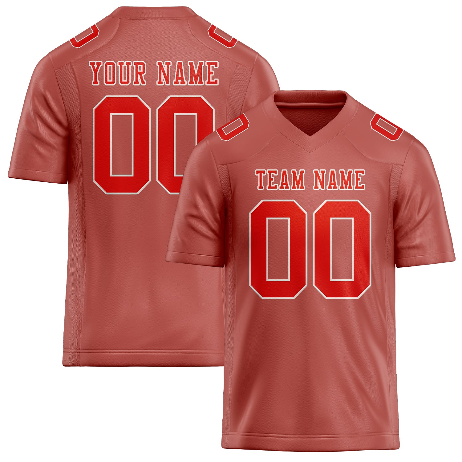 Custom Copper Rose Orange Red Football Jersey