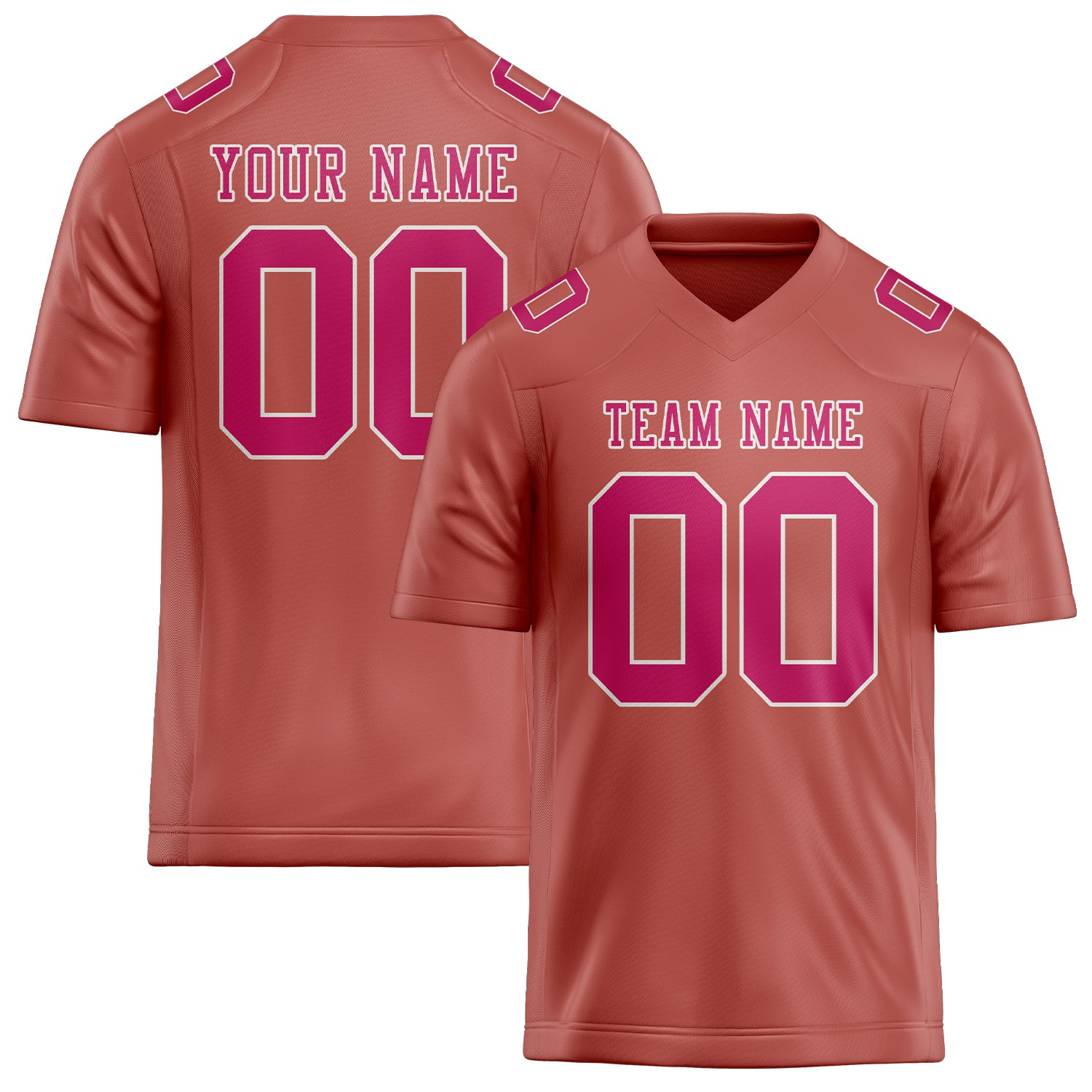 Custom Copper Rose Pink Football Jersey