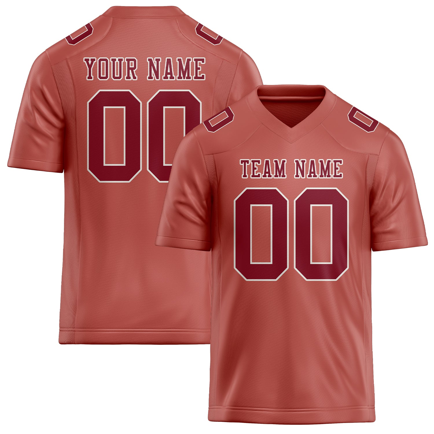 Custom Copper Rose Crimson Red Football Jersey