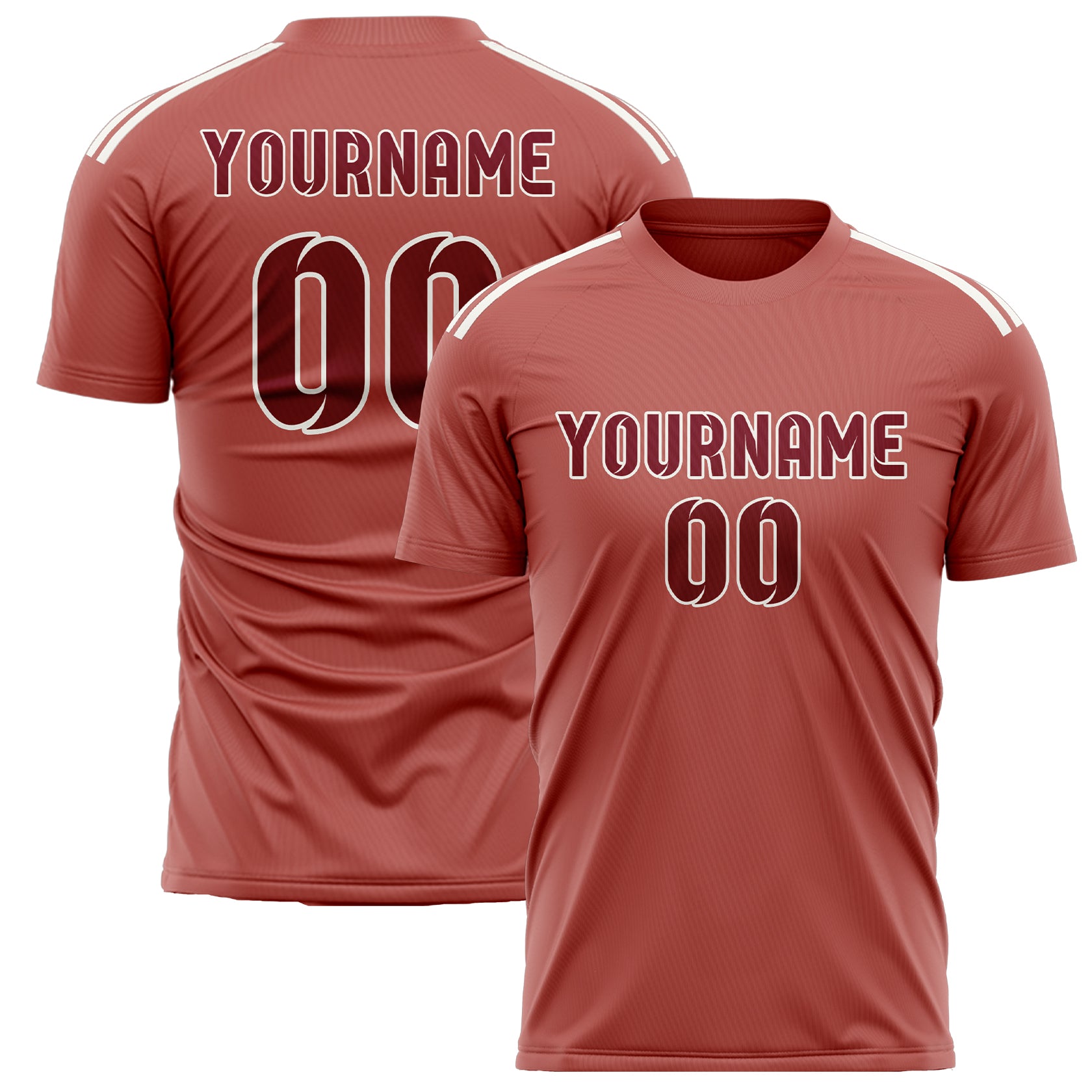 Custom Copper Rose Crimson Red Soccer Jersey