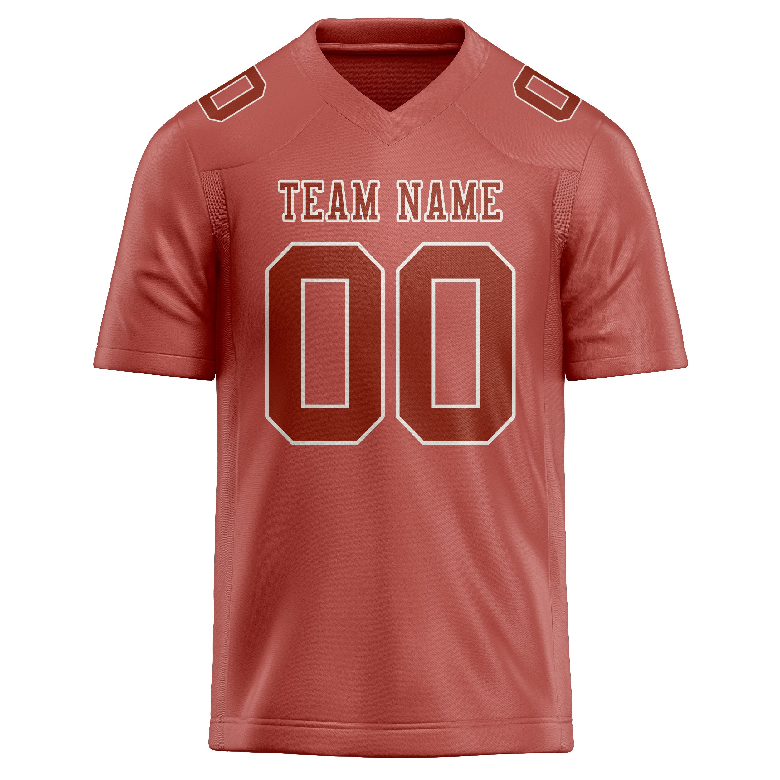 Custom Copper Rose Coral Red Football Jersey