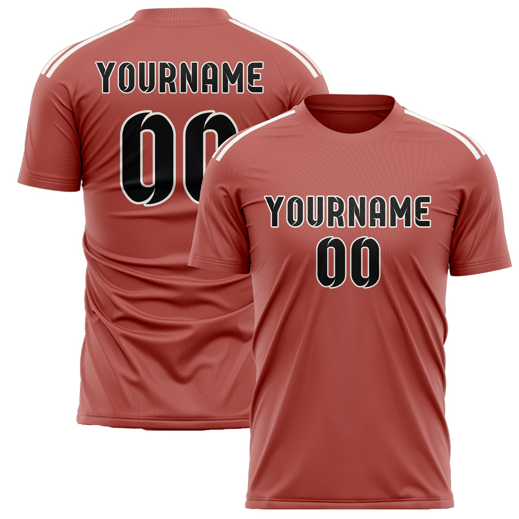 Custom Copper Rose Black Soccer Jersey