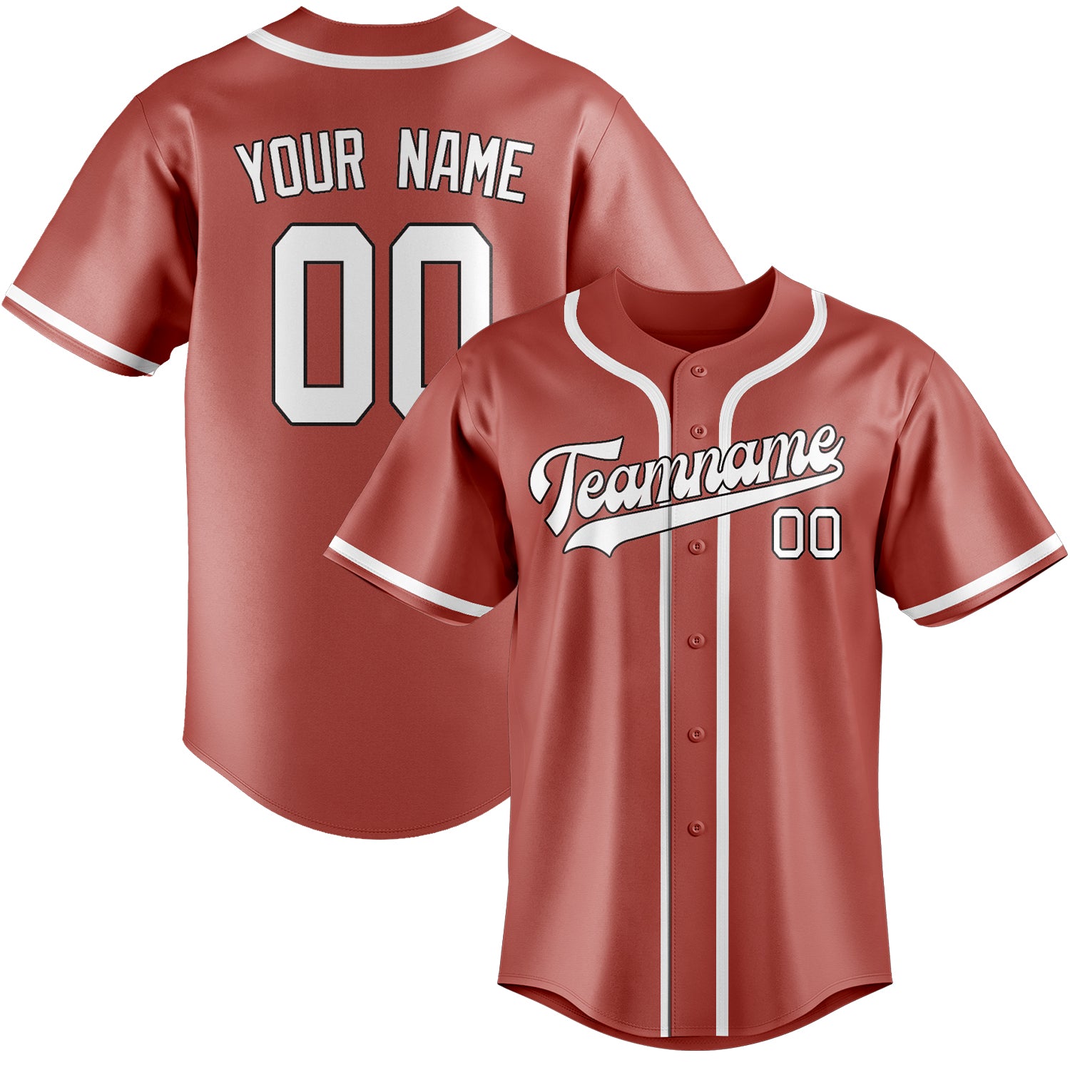Custom Copper Rose White Baseball Jersey