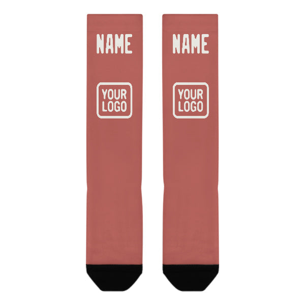 Custom Copper Rose White Knee-High Sock