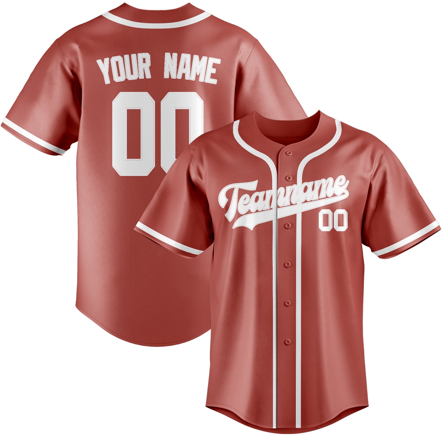 Custom Copper Rose White Baseball Jersey