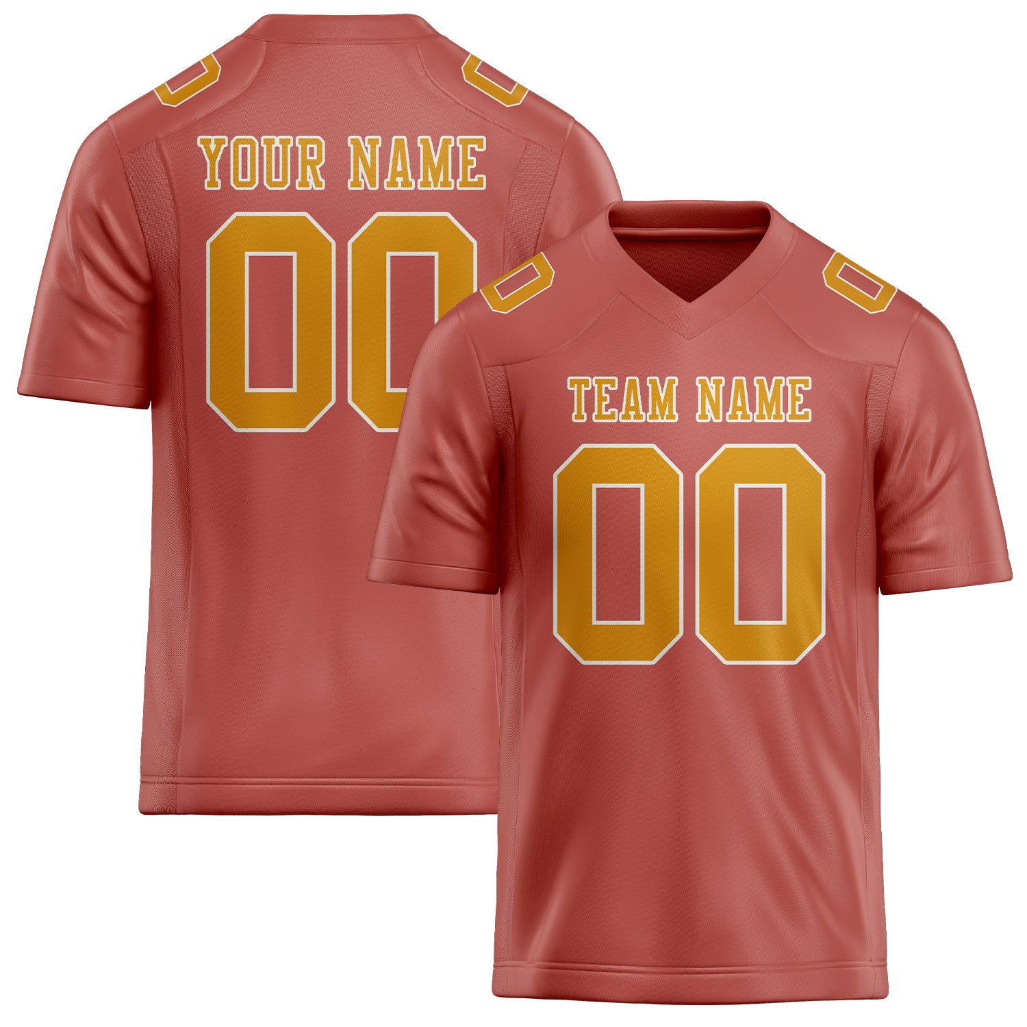 Custom Copper Rose Yellow Football Jersey