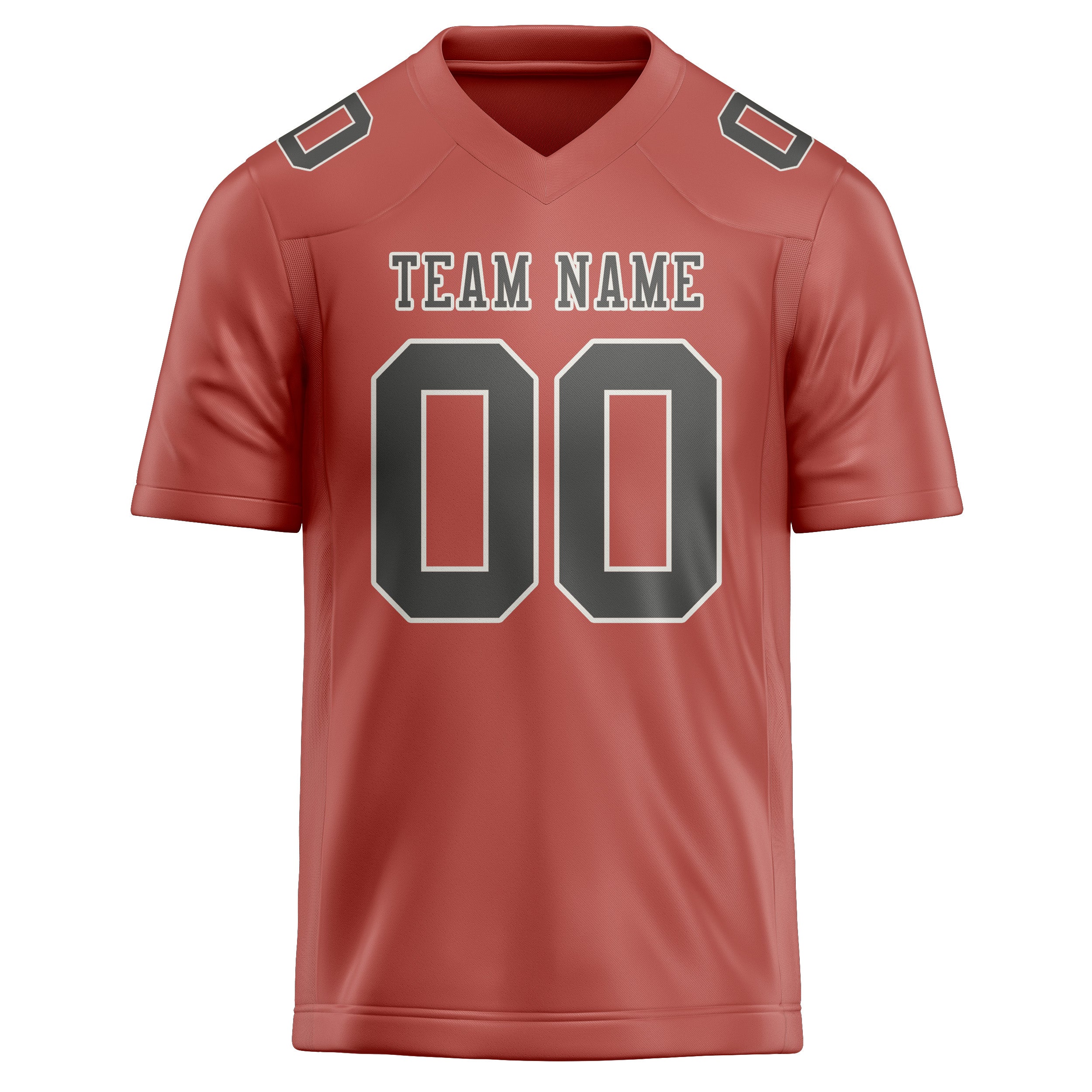 Custom Copper Rose Dark Grey Football Jersey