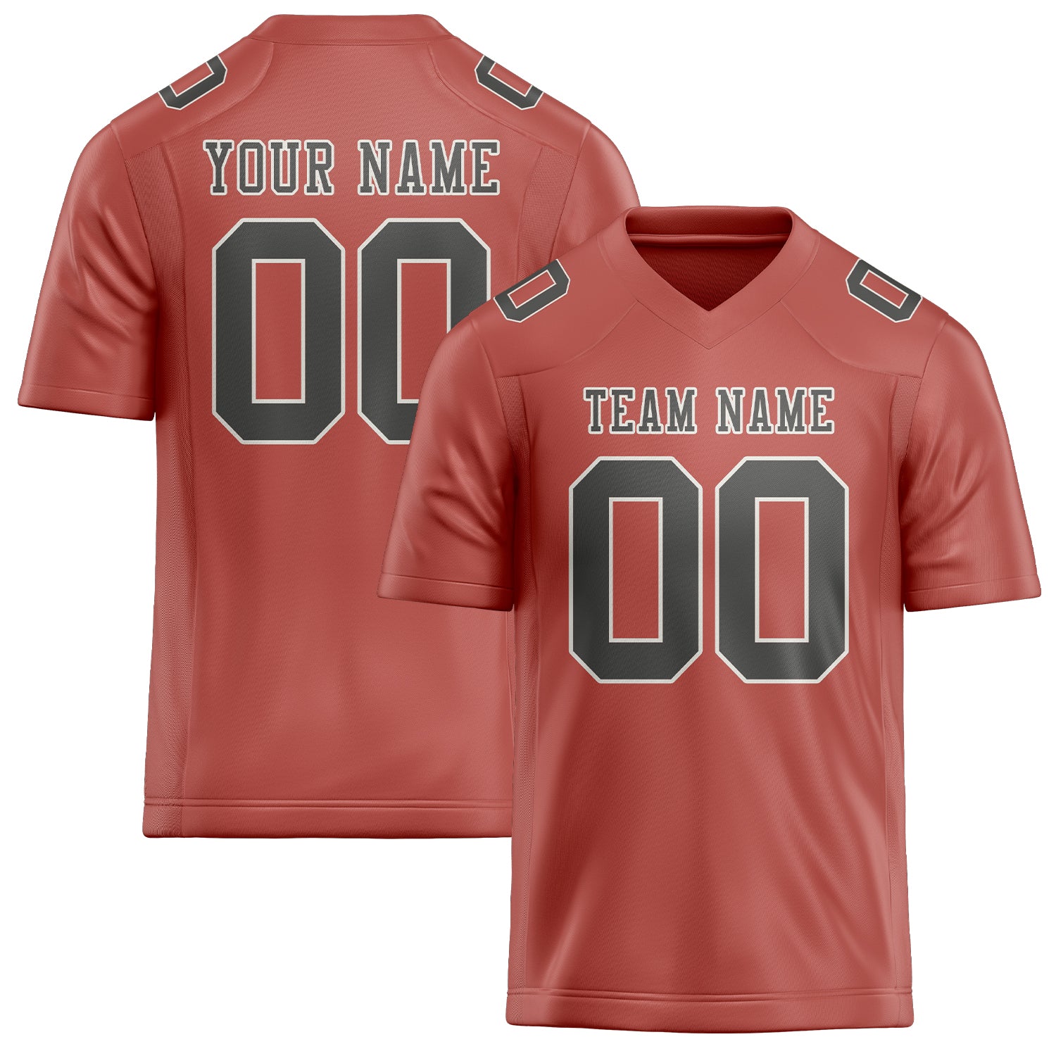 Custom Copper Rose Dark Grey Football Jersey