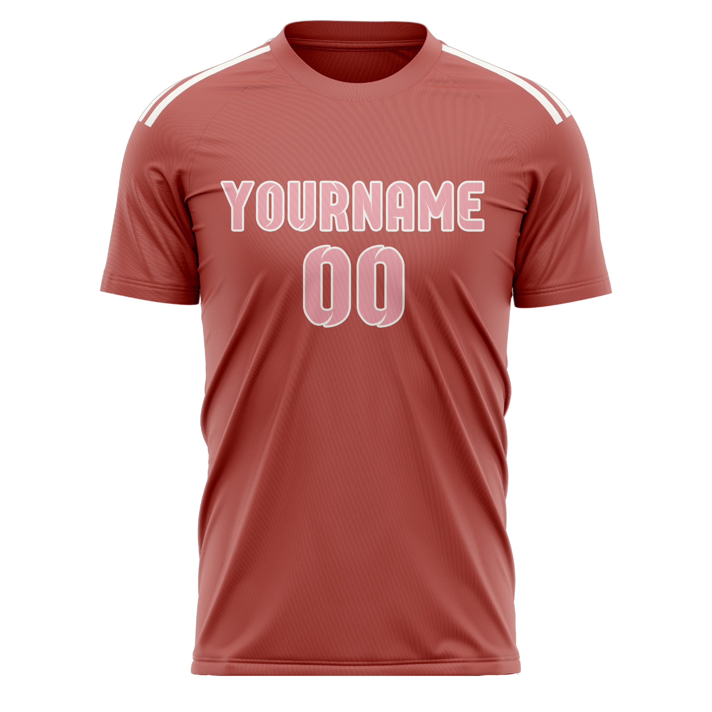Custom Copper Rose Light Pink Soccer Jersey