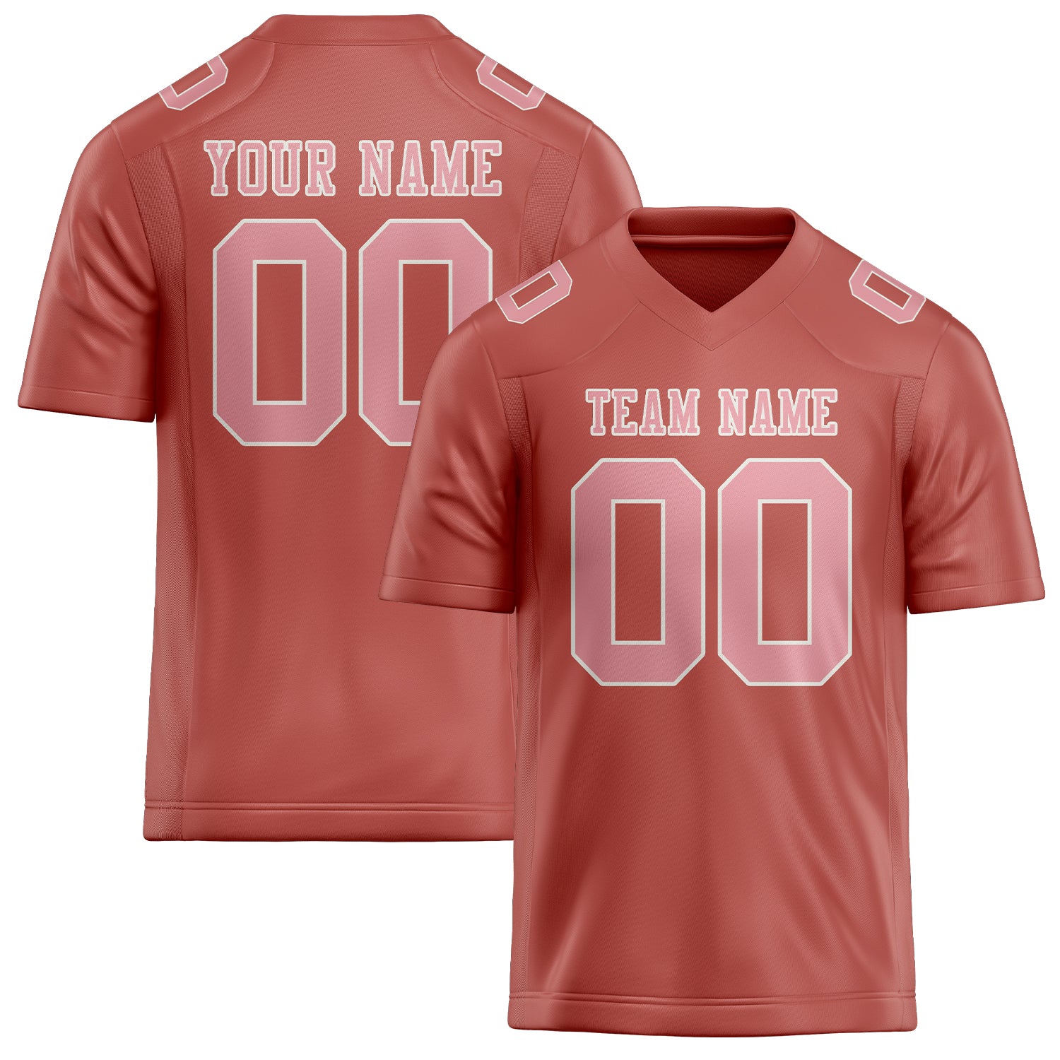 Custom Copper Rose Light Pink Football Jersey