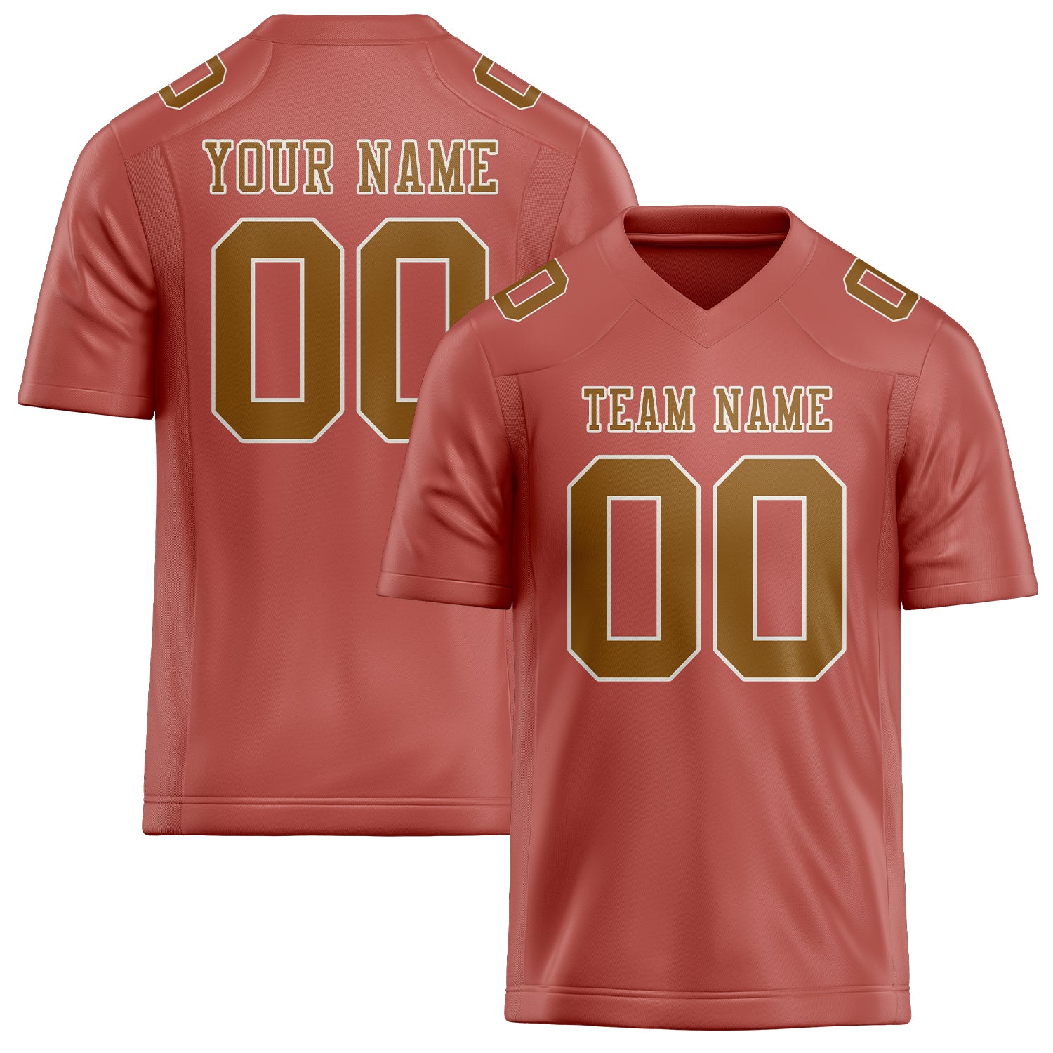 Custom Copper Rose Khaki Football Jersey