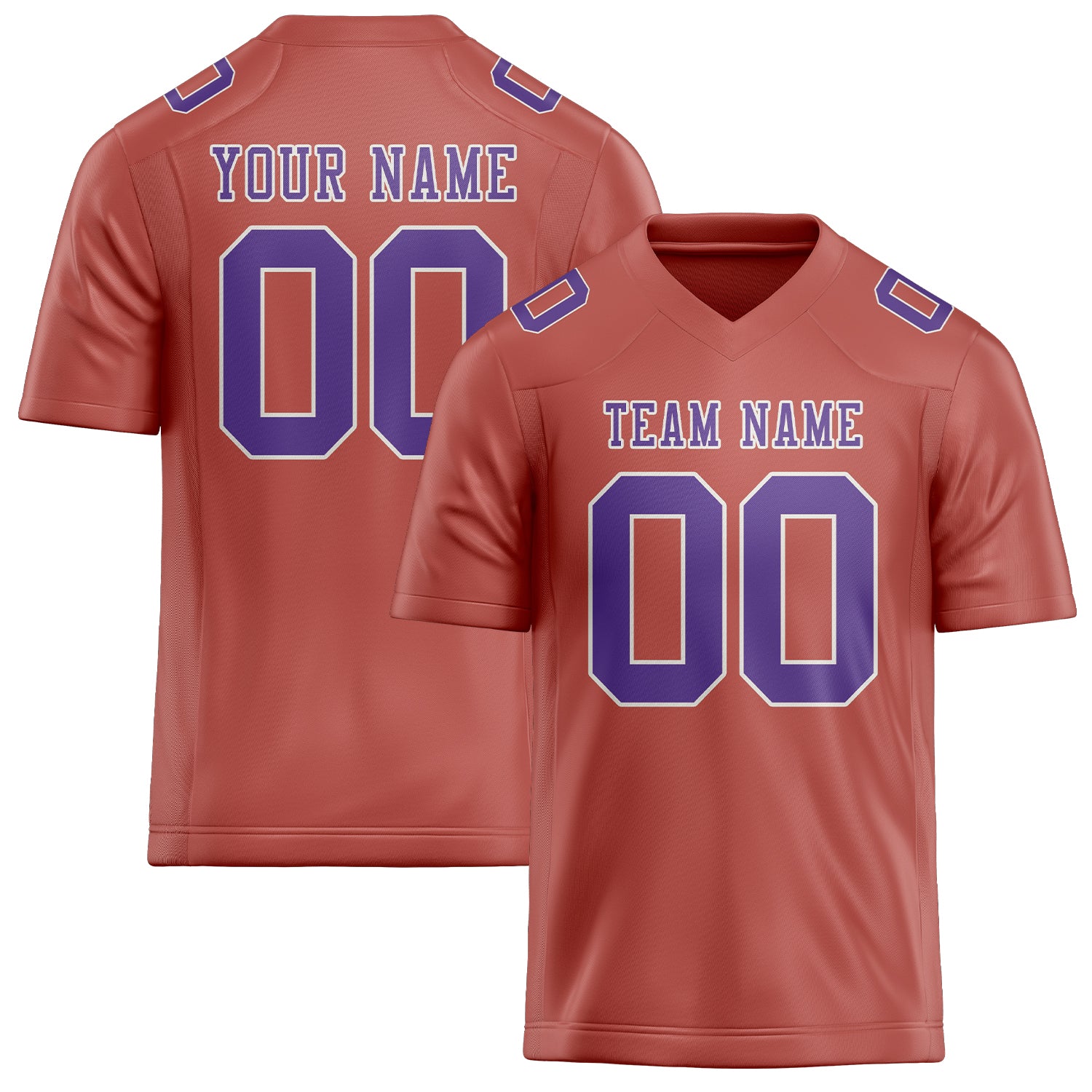Custom Copper Rose Light Purple Football Jersey